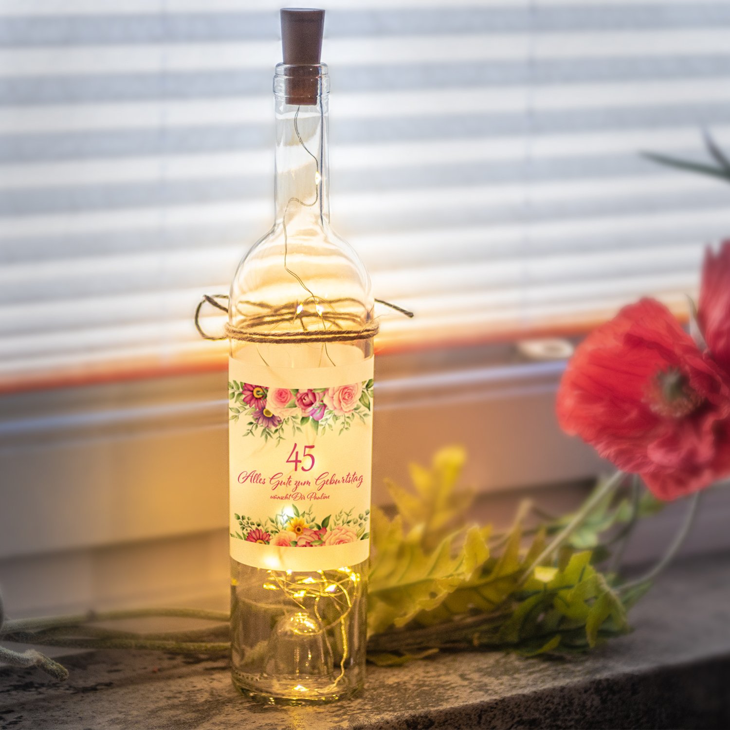 LED Flasche zum Geburtstag