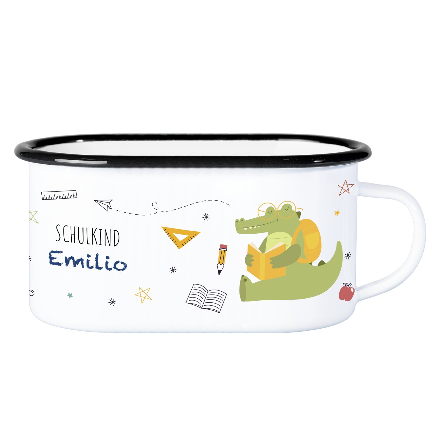 Emaille Tasse zur Einschulung