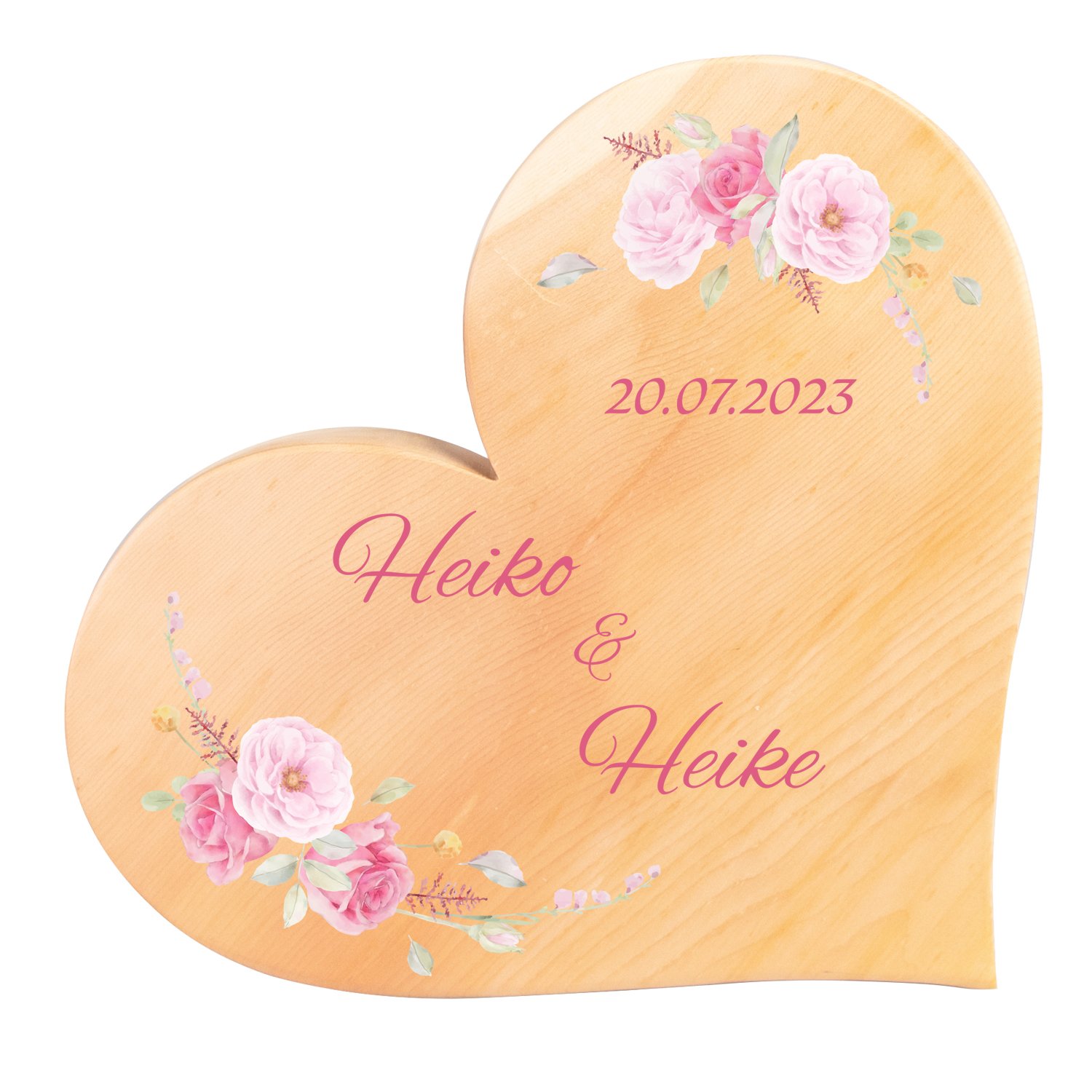 Holzherz mit Personalisierung