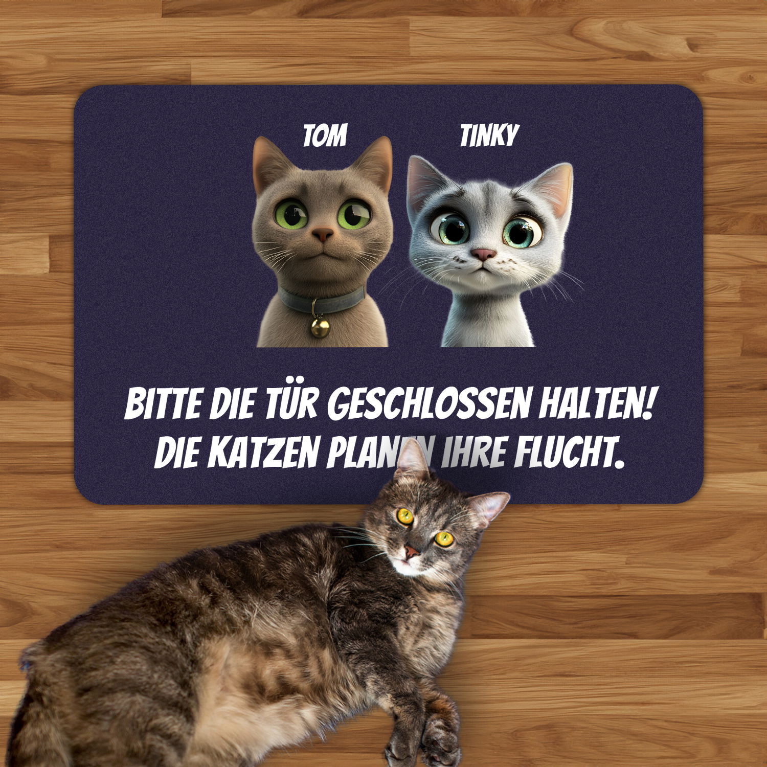 Fußmatte - Katzen planen Flucht