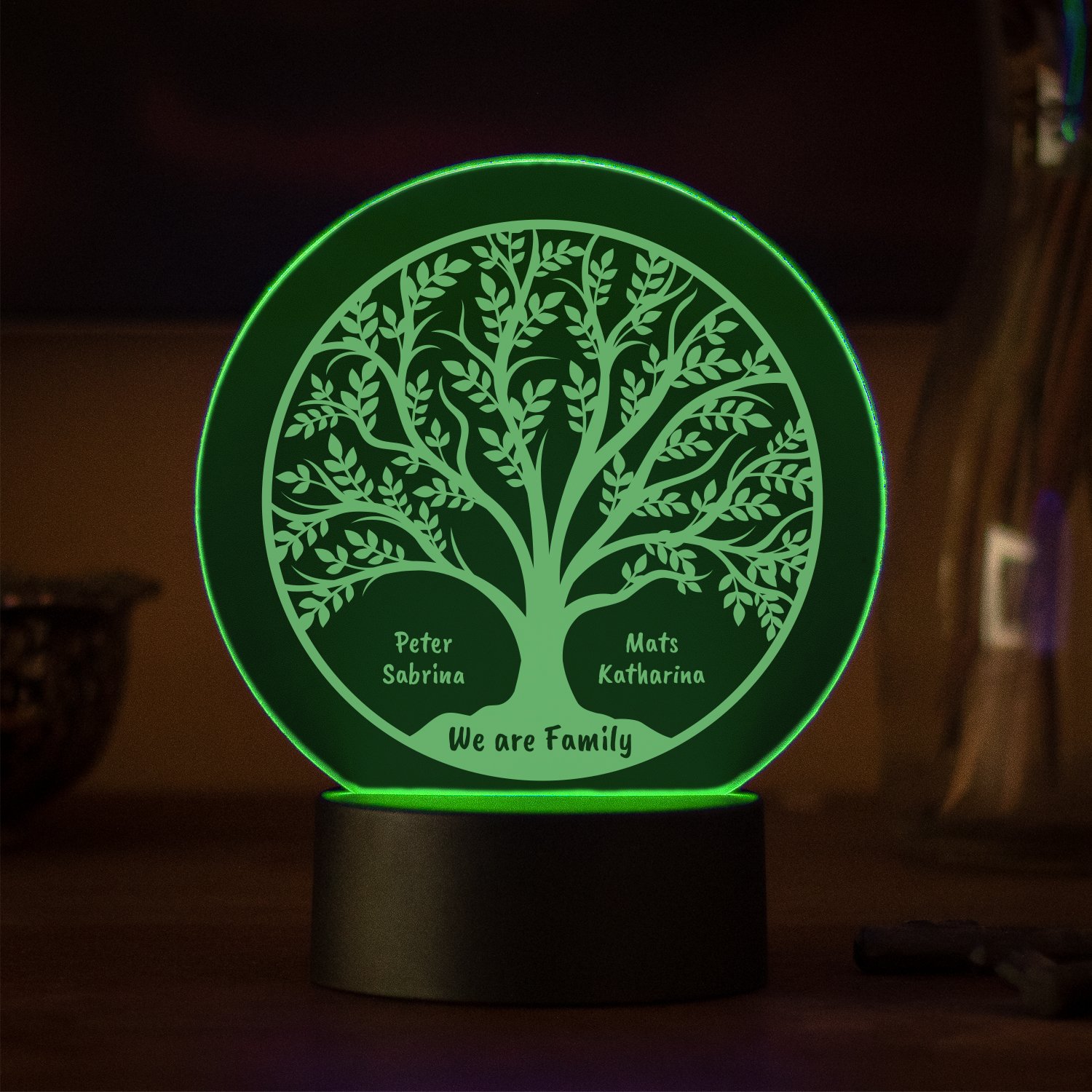 LED-Leuchte - Lebensbaum Familie mit Personalisierung