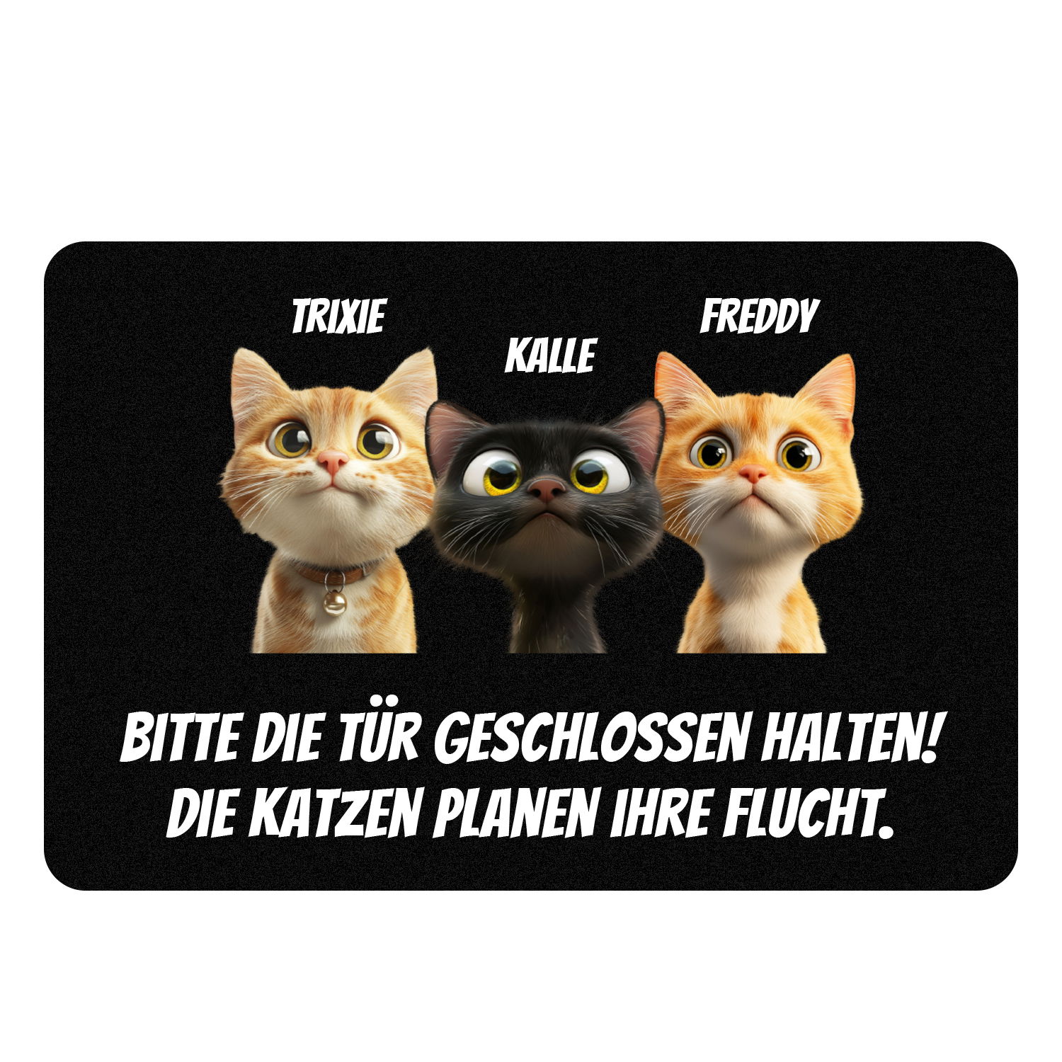 Fußmatte - Katzen planen Flucht