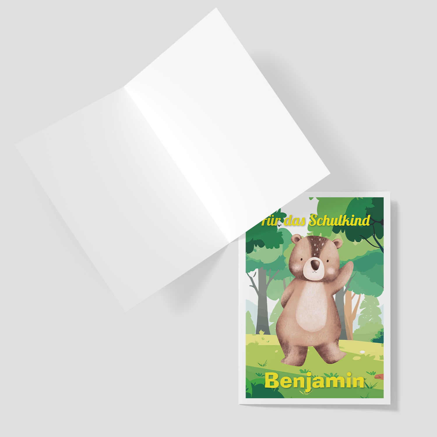 Grußkarte - Waldtiere mit Wunschtext