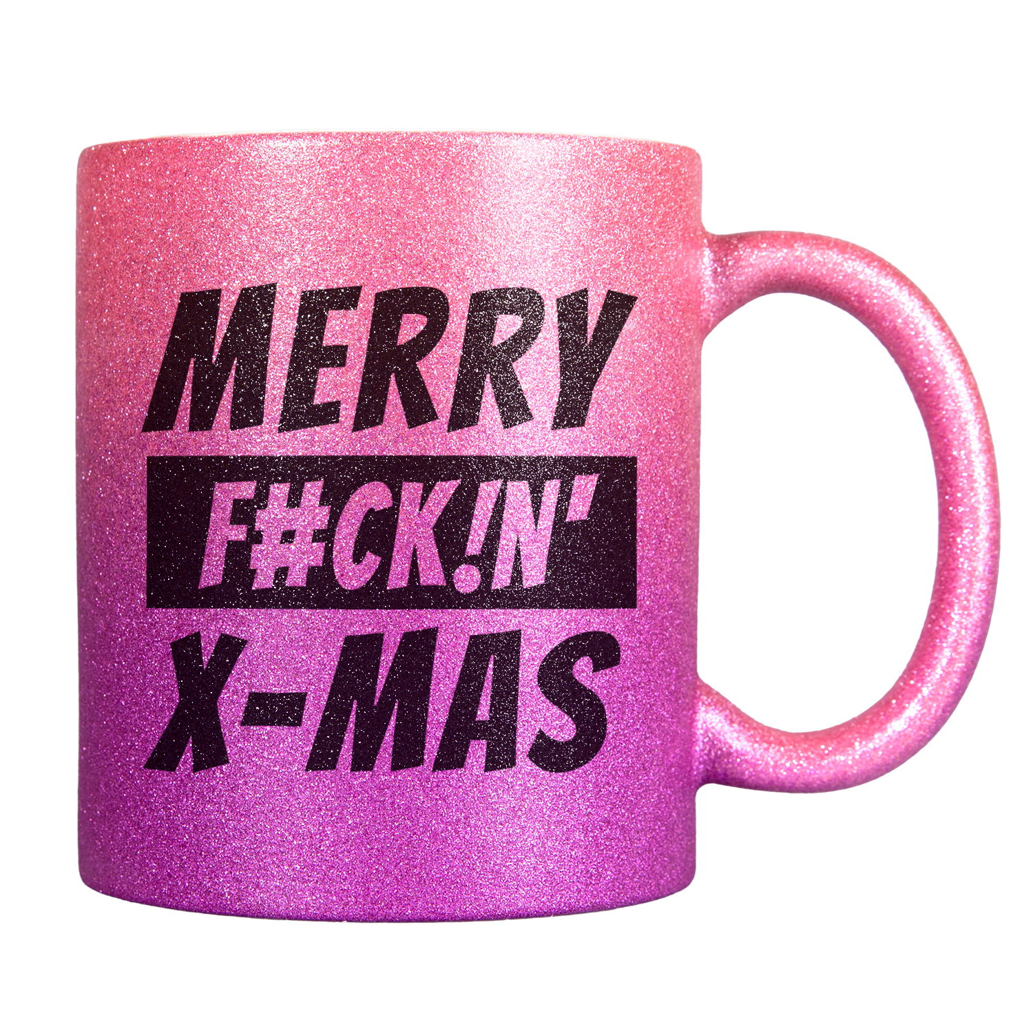 Glitzertasse Weihnachten "Merry f#ck!n' X-mas"