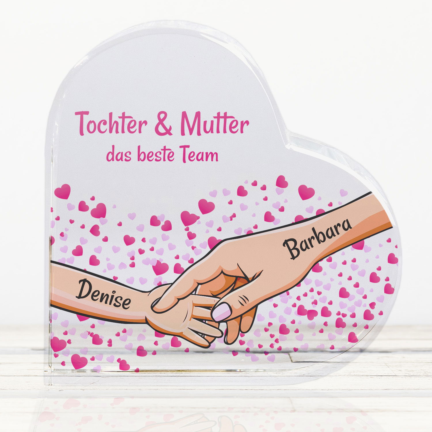 Glasherz zum Muttertag mit Personalisierung