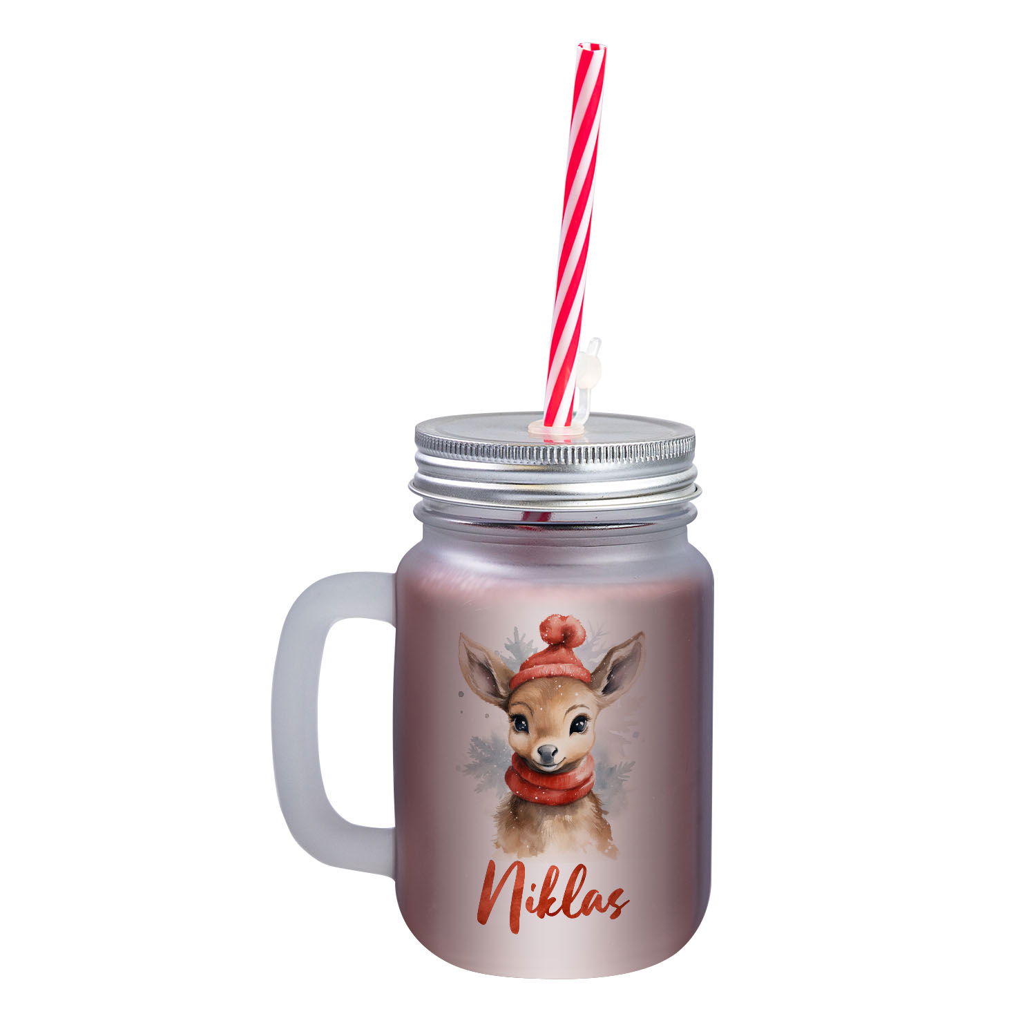 Weihnachtliches Henkelglas mit Wunschname