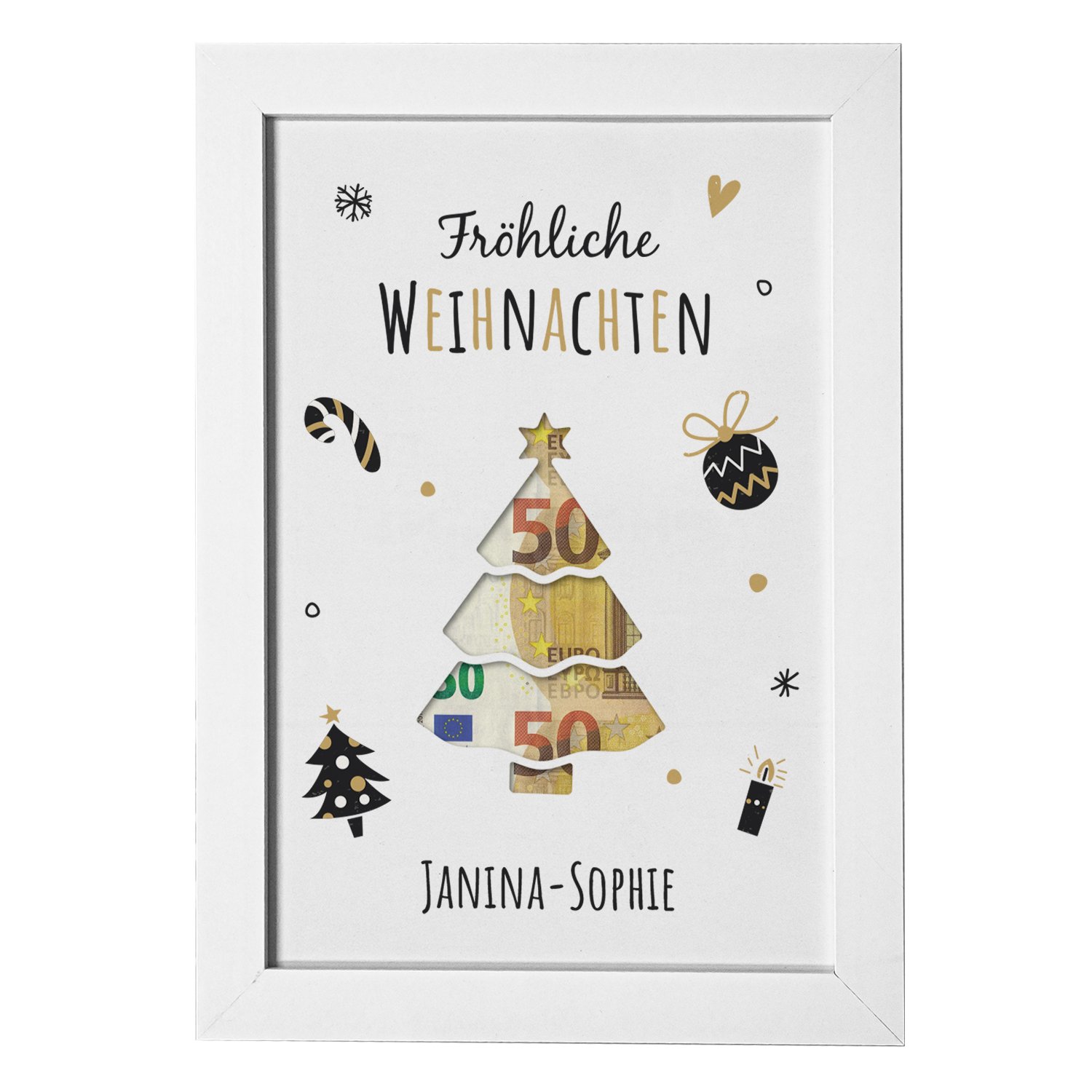 Geldgeschenk zu Weihnachten mit Personalisierung