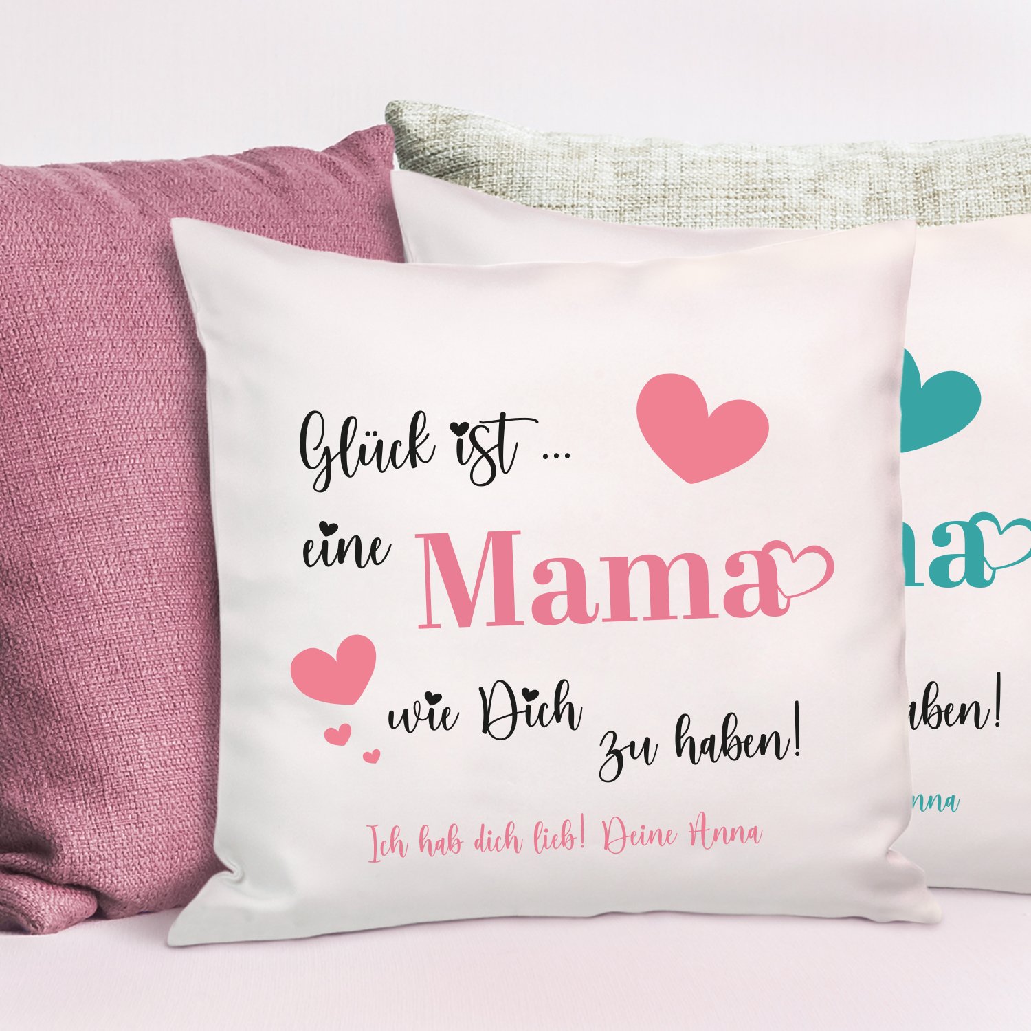 Kissen - Mama mit Herzen