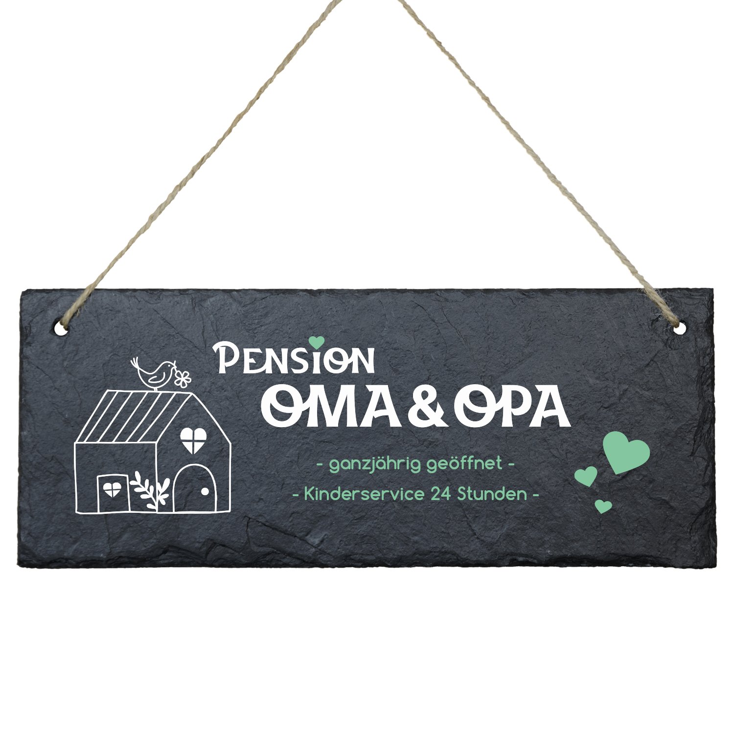 Schiefertafel - Pension Oma und Opa
