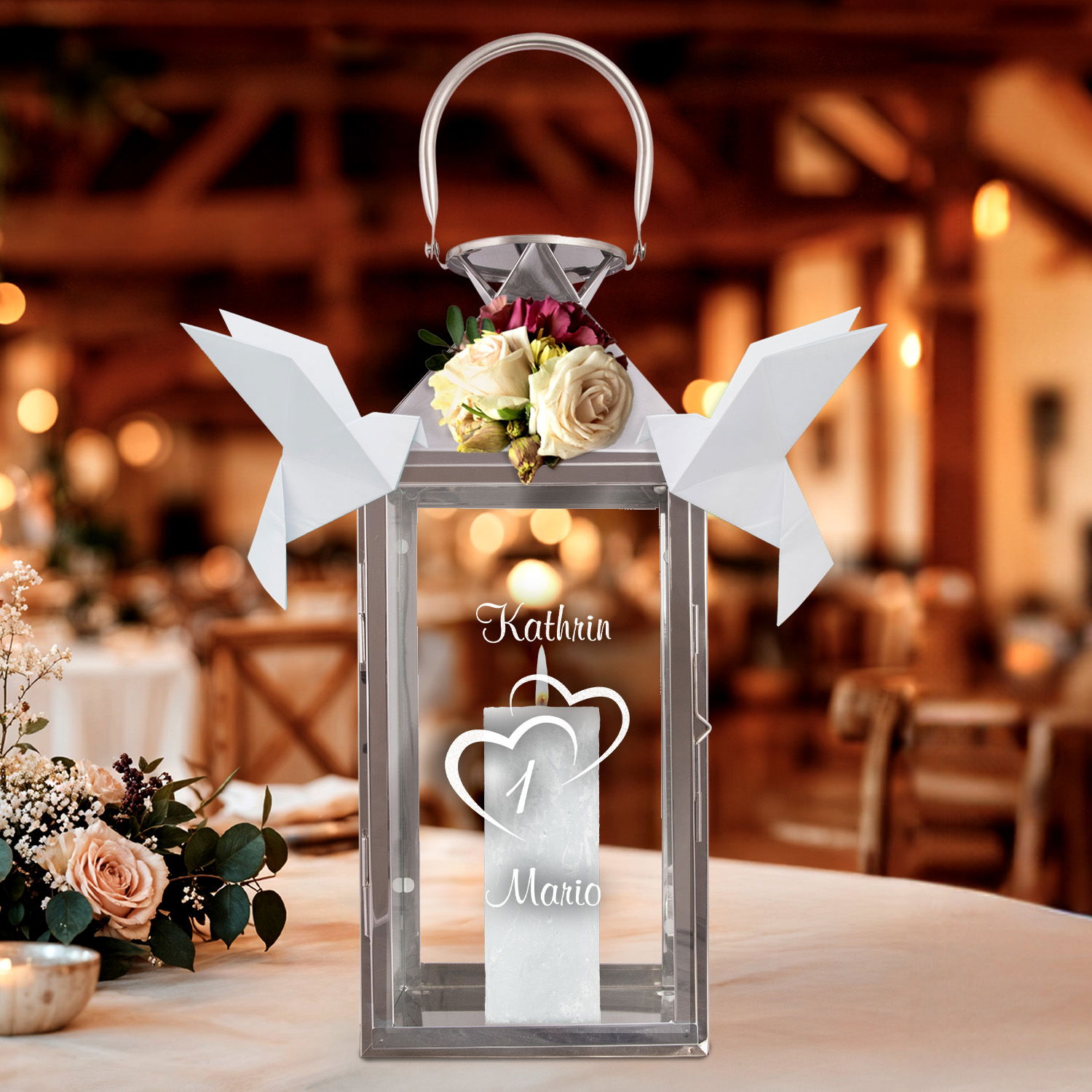 Laterne zum Hochzeitstag mit Gravur