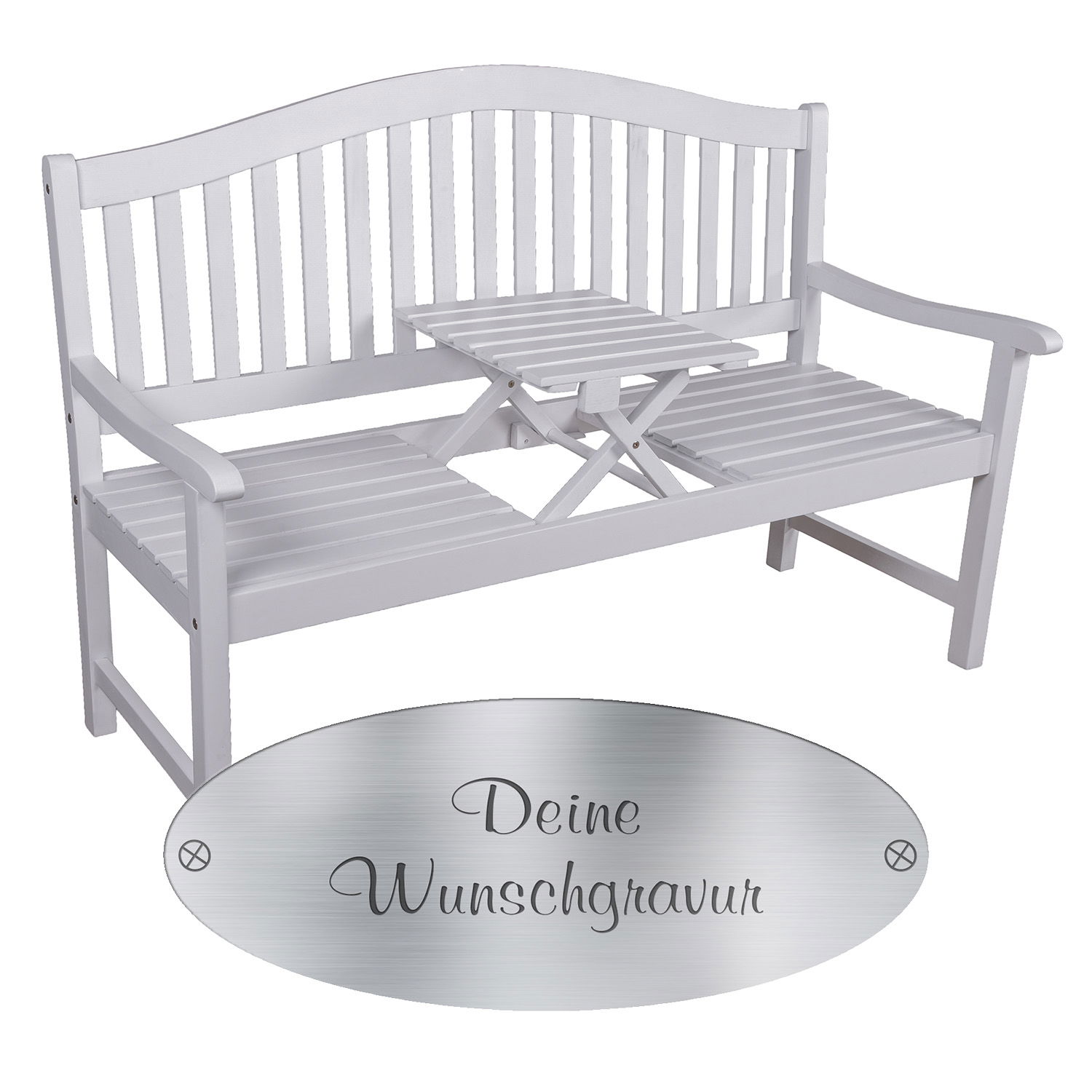 Gartenbank mit Wunschgravur