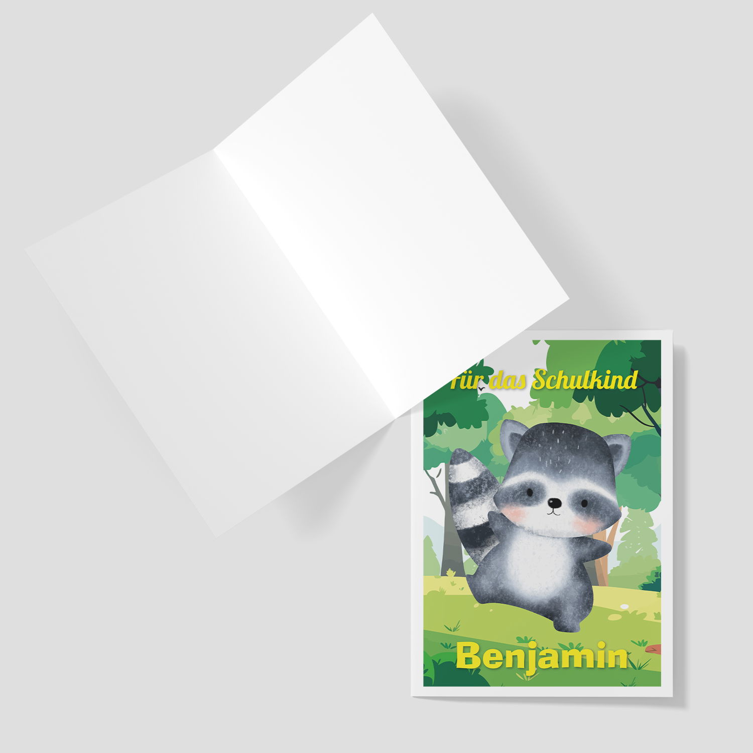 Grußkarte - Waldtiere mit Wunschtext
