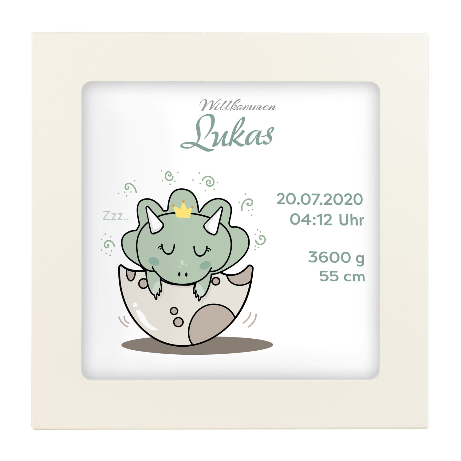 3D - Bilderrahmen zur Geburt - Dino