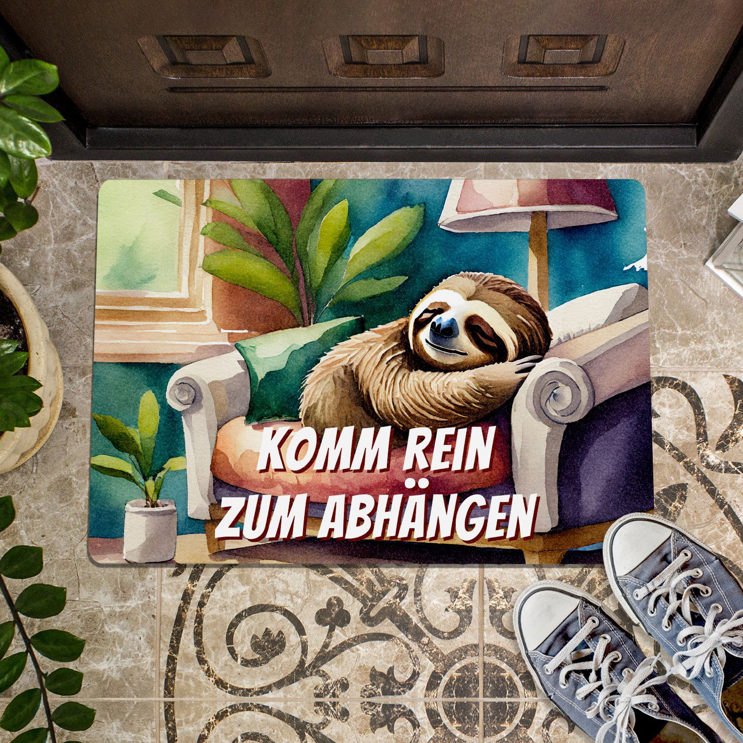 Faultier Fußmatte mit Personalisierung