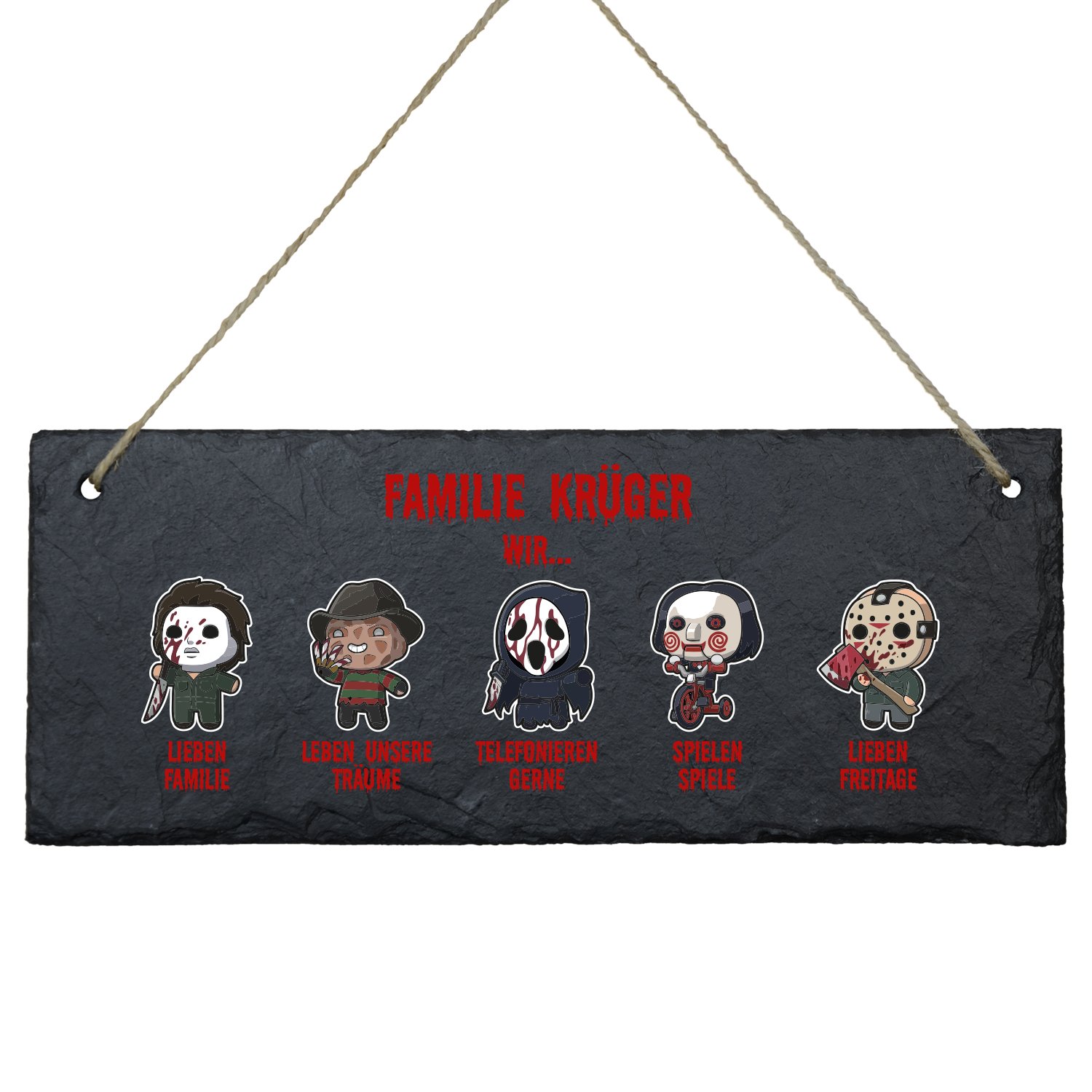 Schiefertafel - Familie Horror
