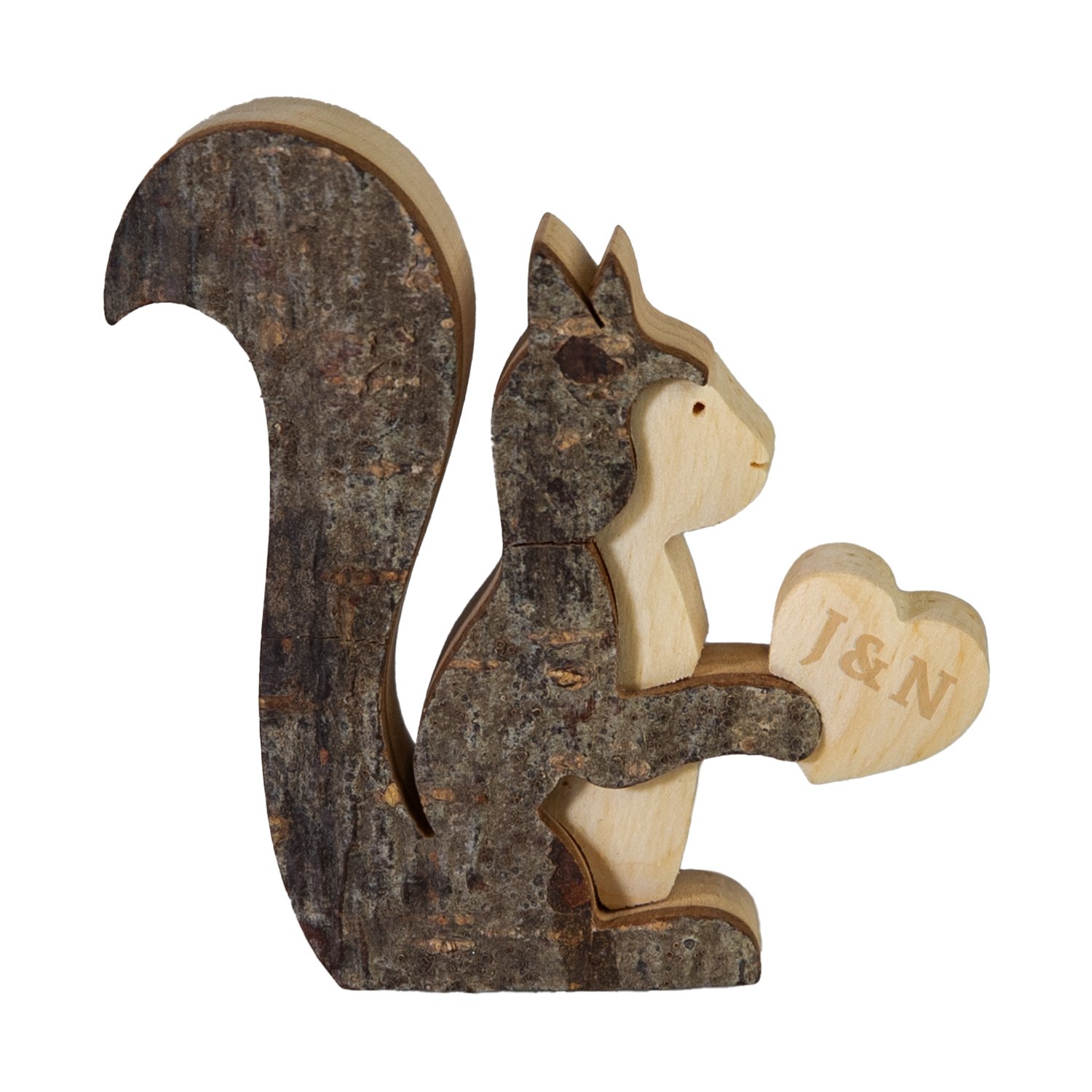 Zirbenholz-Tiere mit Gravur