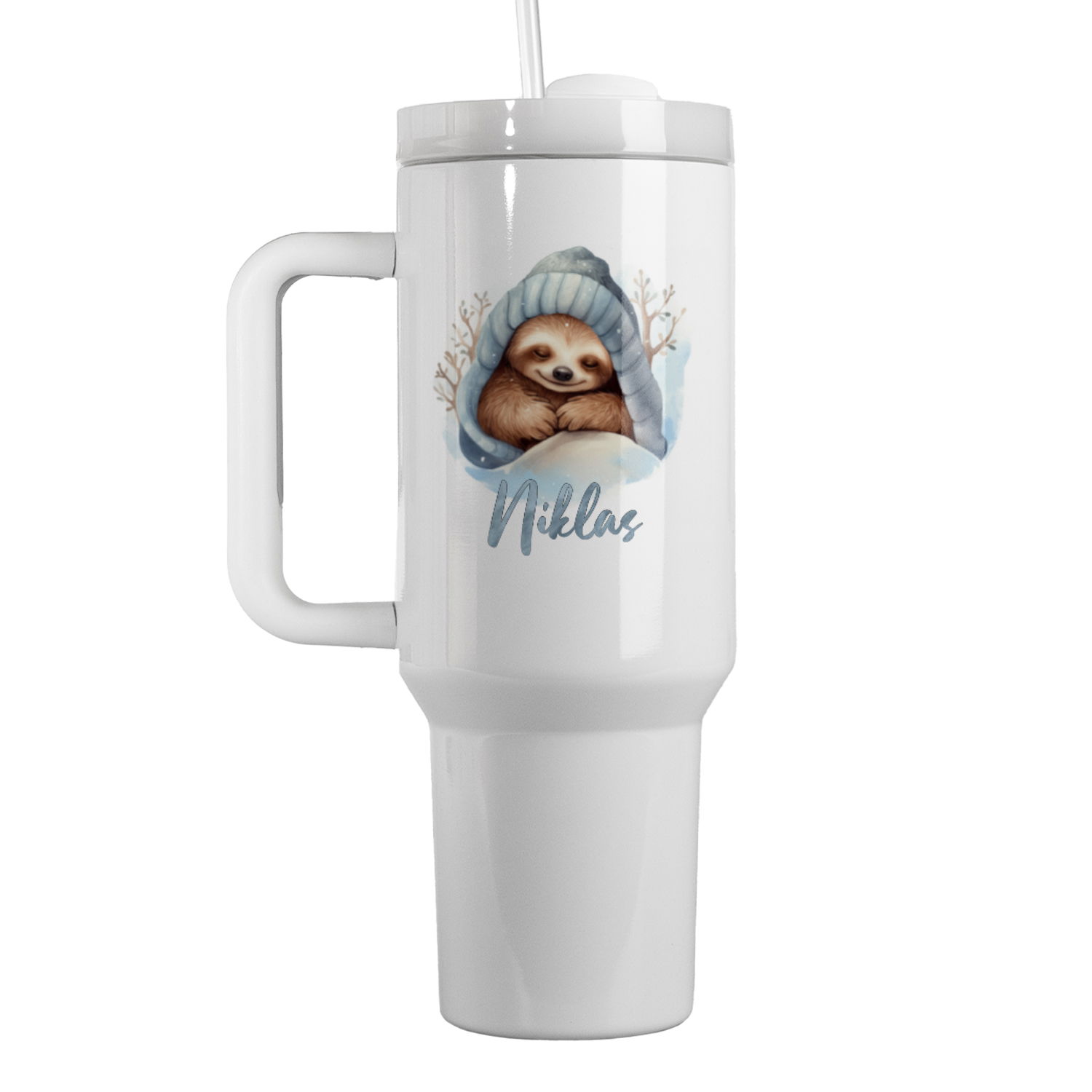 Thermo-Becher mit Griff und Wunschname