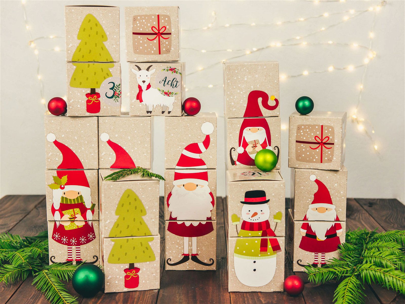 400-041-023-3 Adventskalender zum Befüllen - Wichtel Würfel