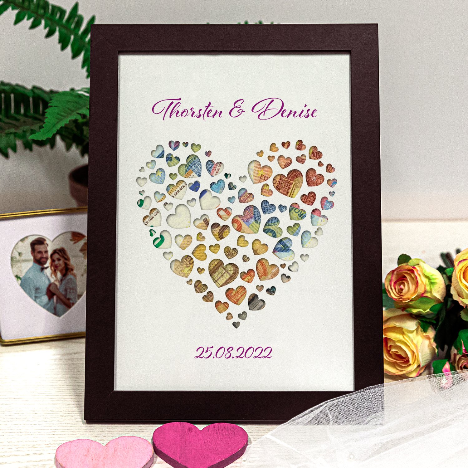 Geldgeschenk zur Hochzeit - Liebesherz