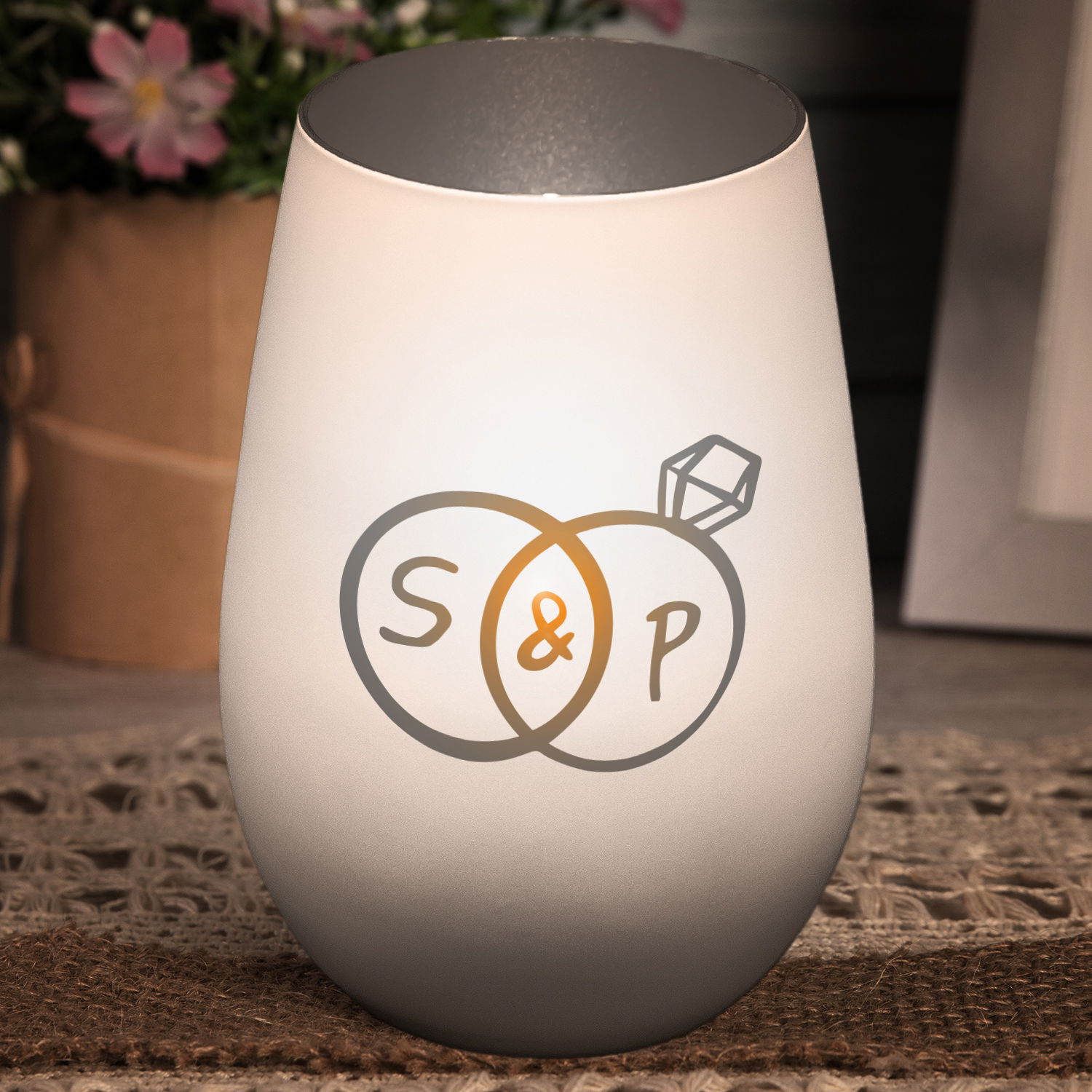 Windlicht - Hochzeit mit Personalisierung