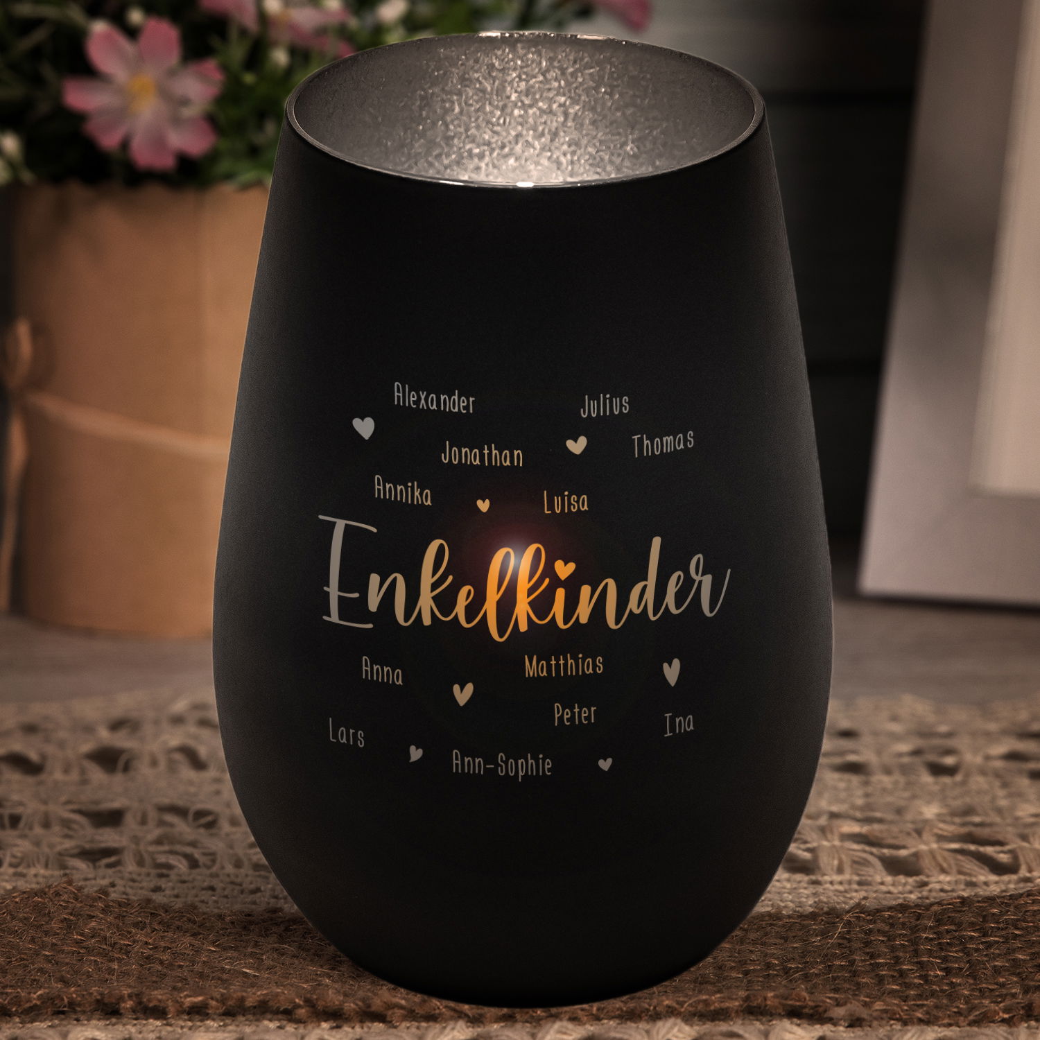 Windlicht - Enkelkinder mit Personalisierung