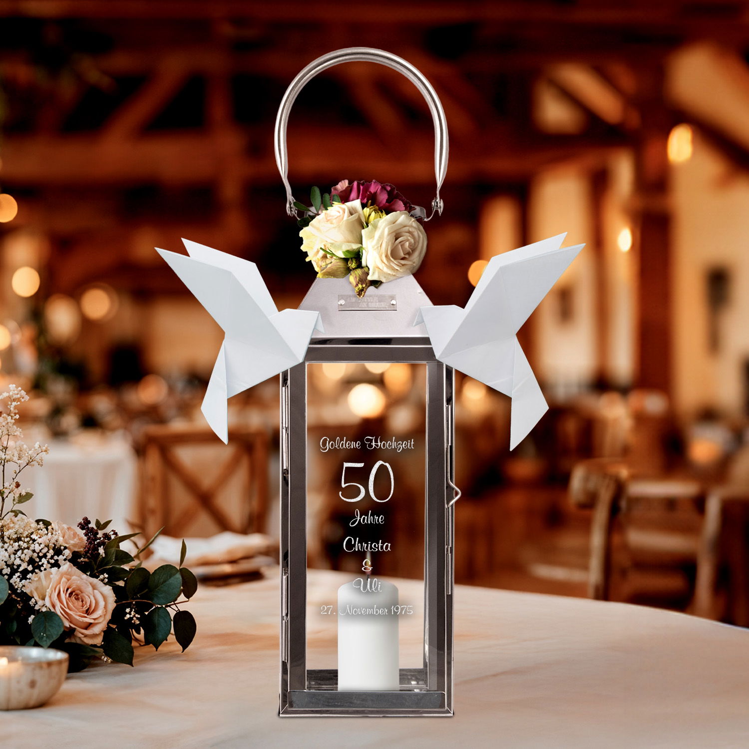 Laterne Goldene Hochzeit mit Gravur
