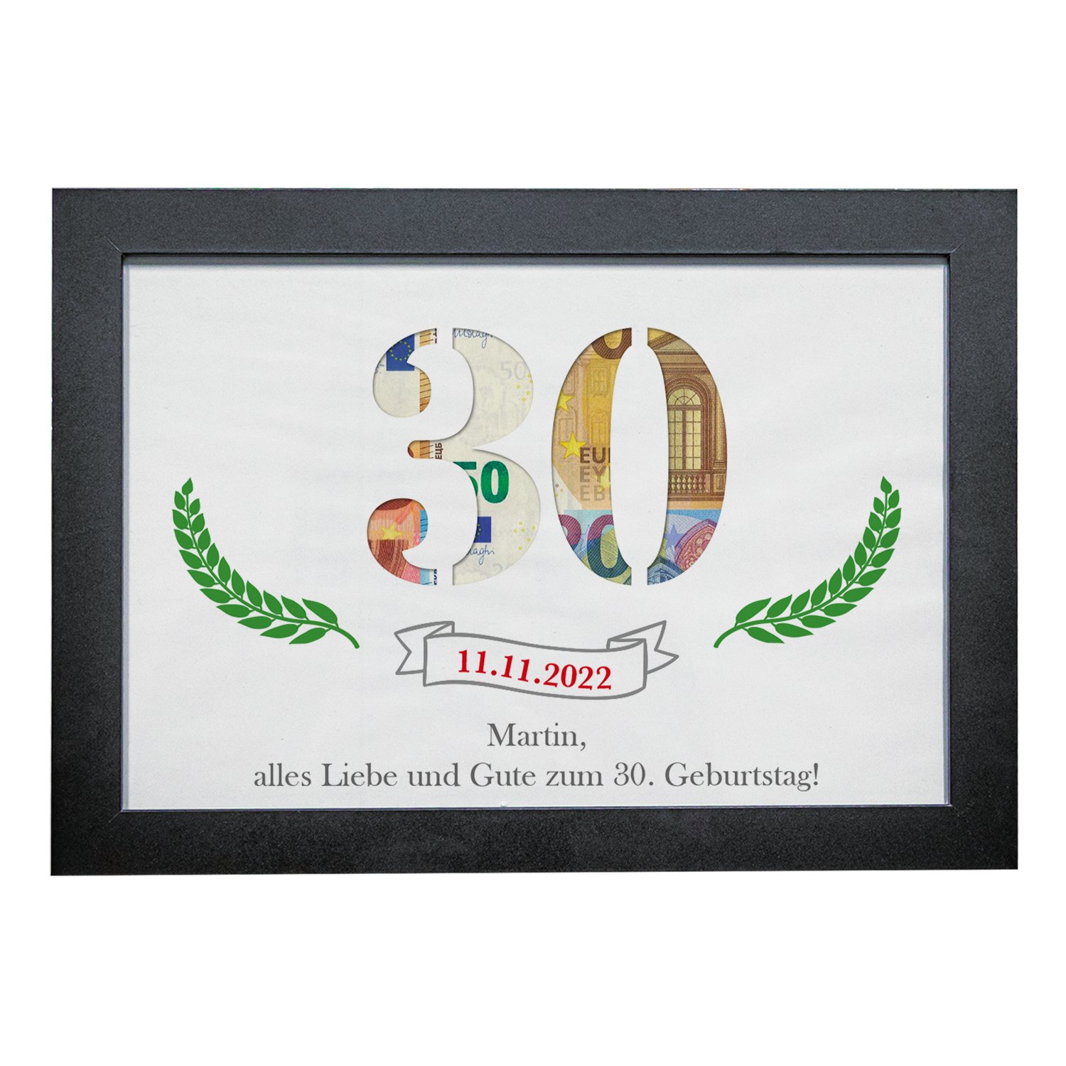 Geldgeschenk zum Geburtstag - Wandbild