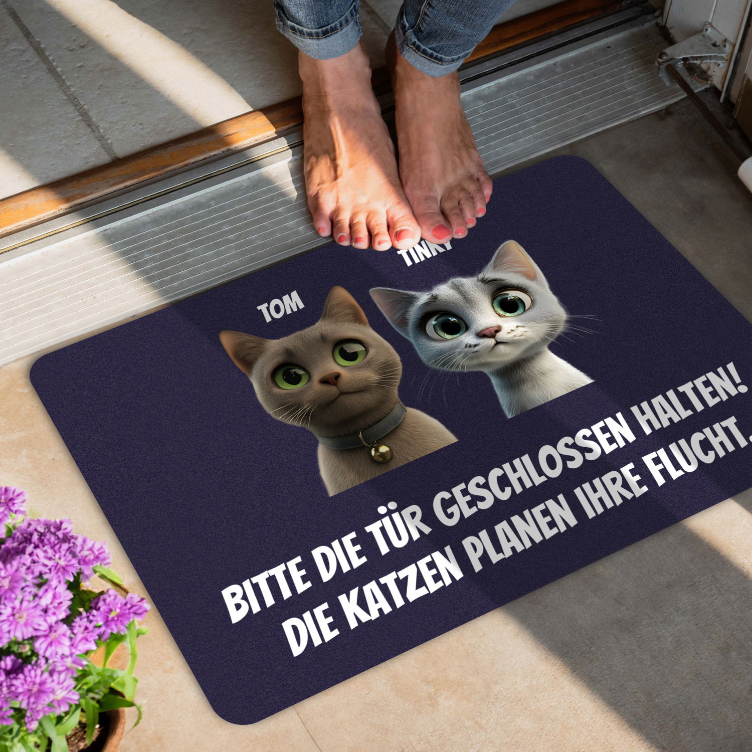 Fußmatte - Katzen planen Flucht
