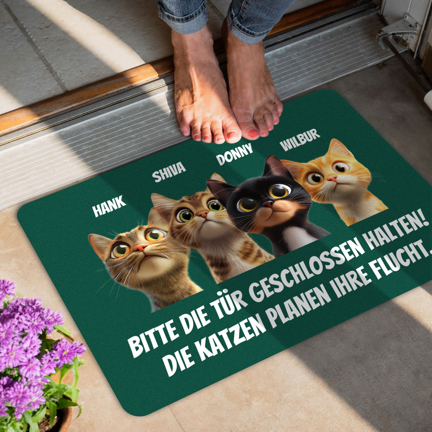 Fußmatte - Katzen planen Flucht