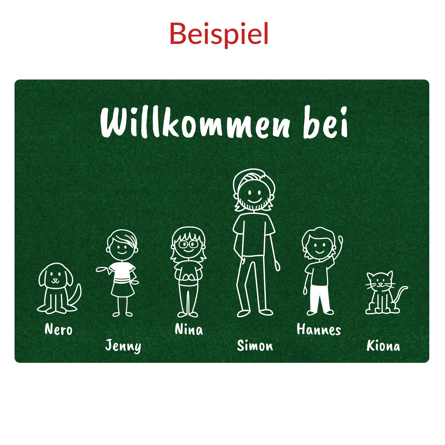 Fussmatte-shopbilder-6-Personen-single-personalisiert-gr-n Comic Fußmatte