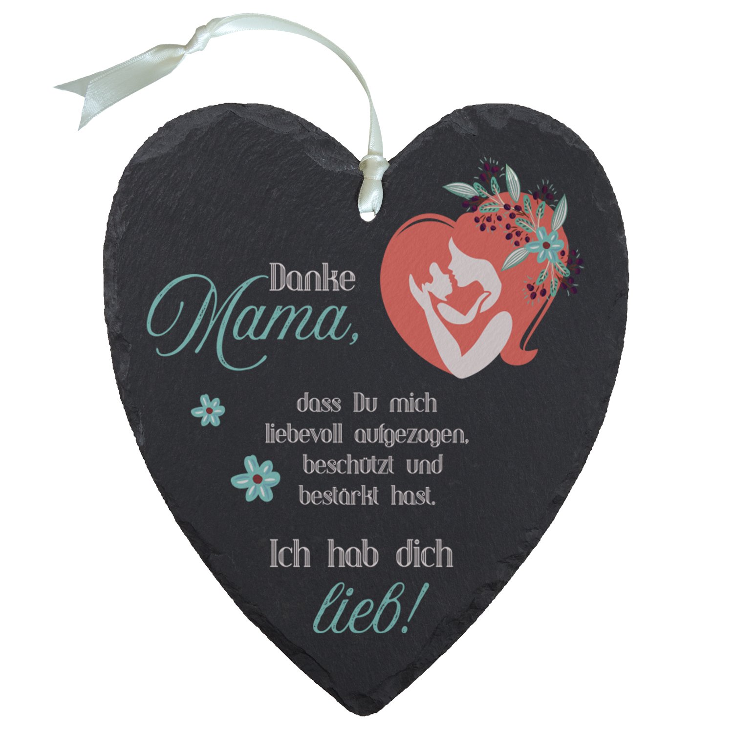 Dankeschön für Mamas - Schieferherz in 3 Varianten