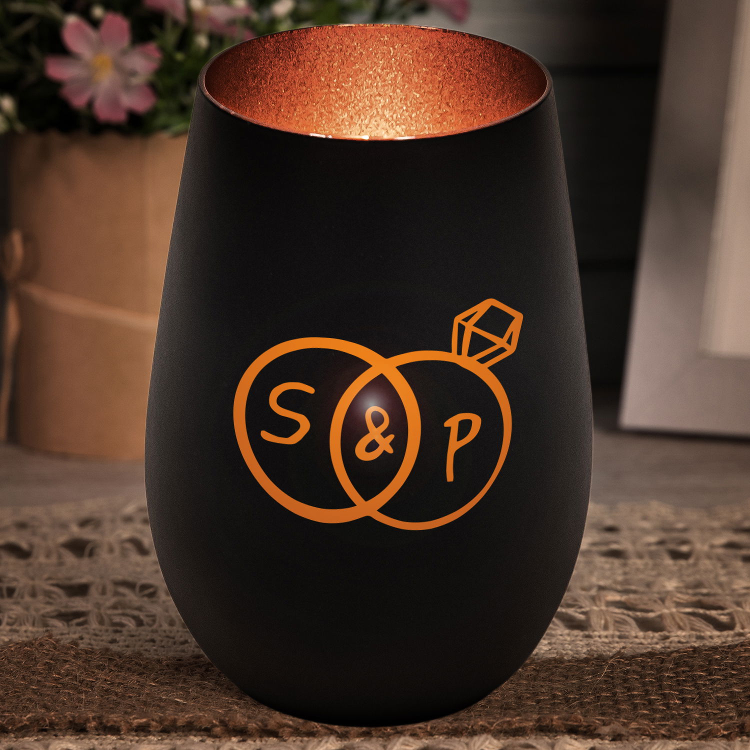 Windlicht - Hochzeit mit Personalisierung