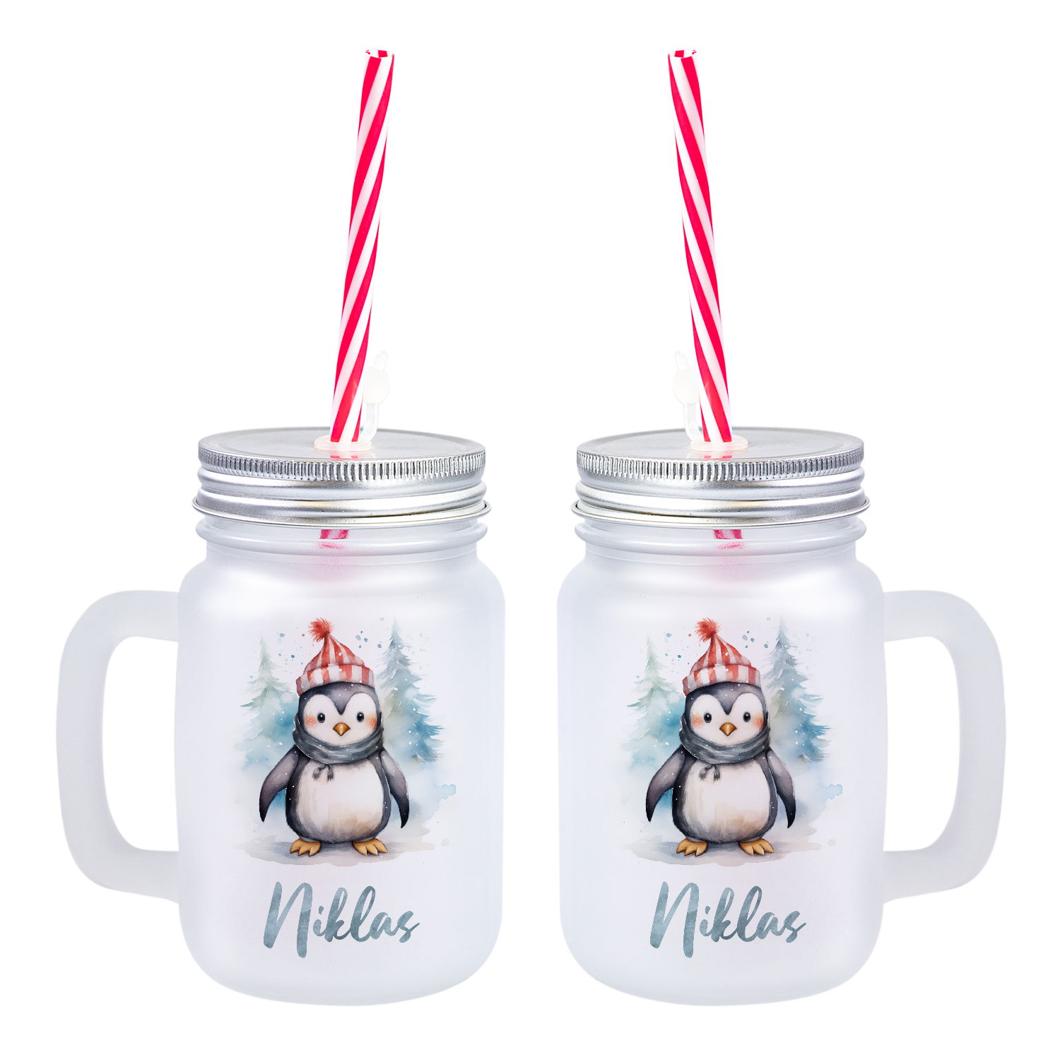 Weihnachtliches Henkelglas mit Wunschname