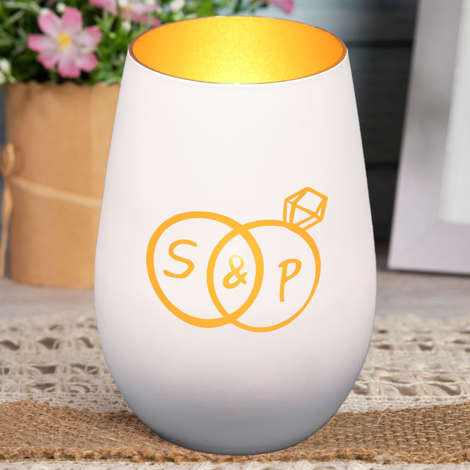 Windlicht - Hochzeit mit Personalisierung