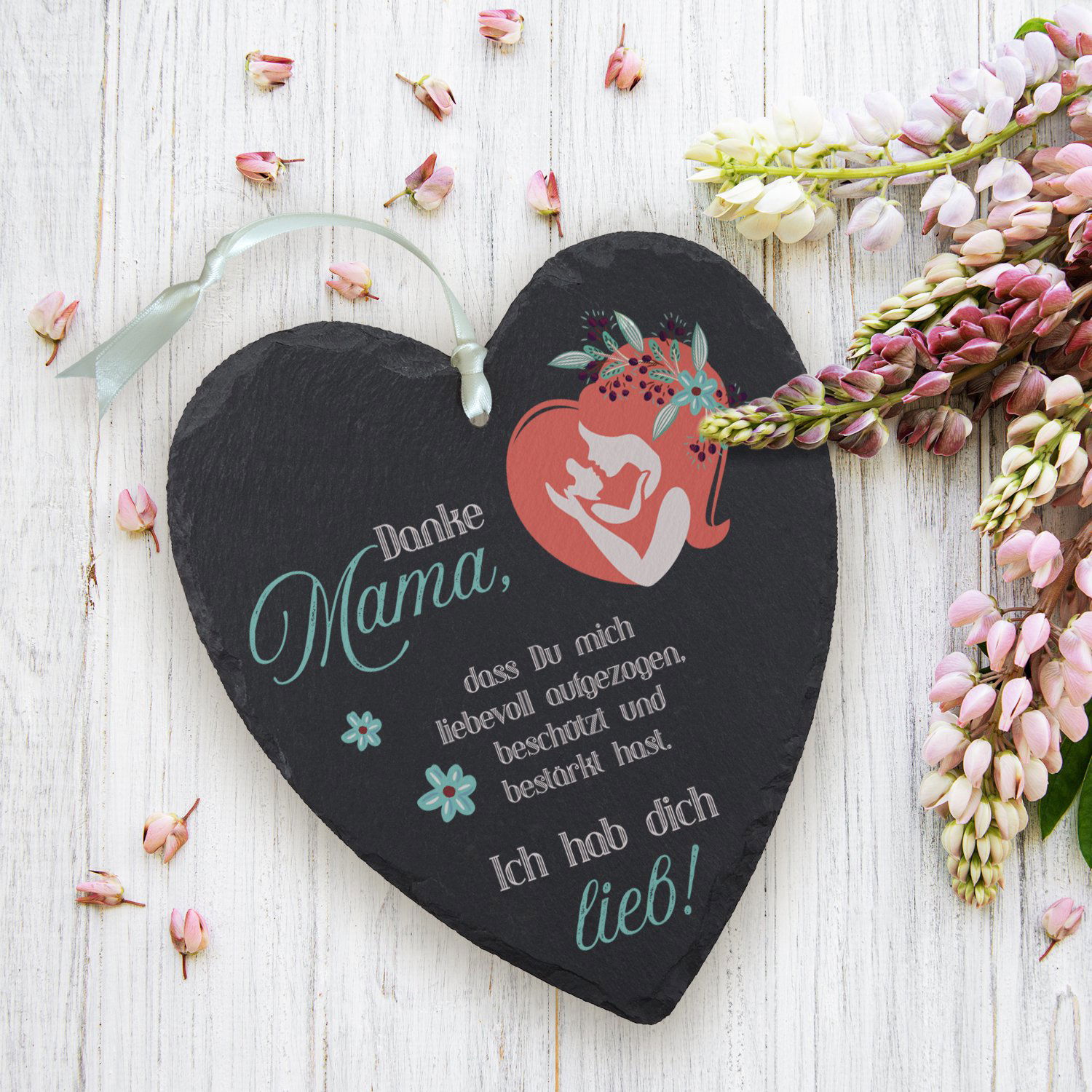 Dankeschön für Mamas - Schieferherz in 3 Varianten