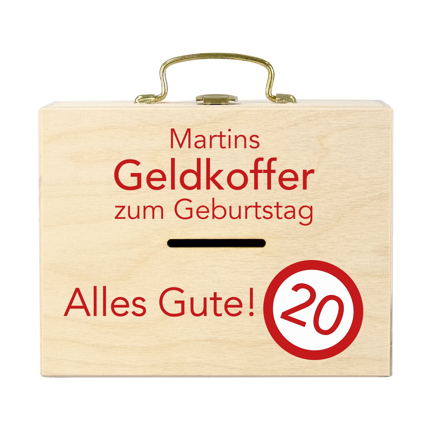 Geldkoffer zum Geburtstag mit Wunschname