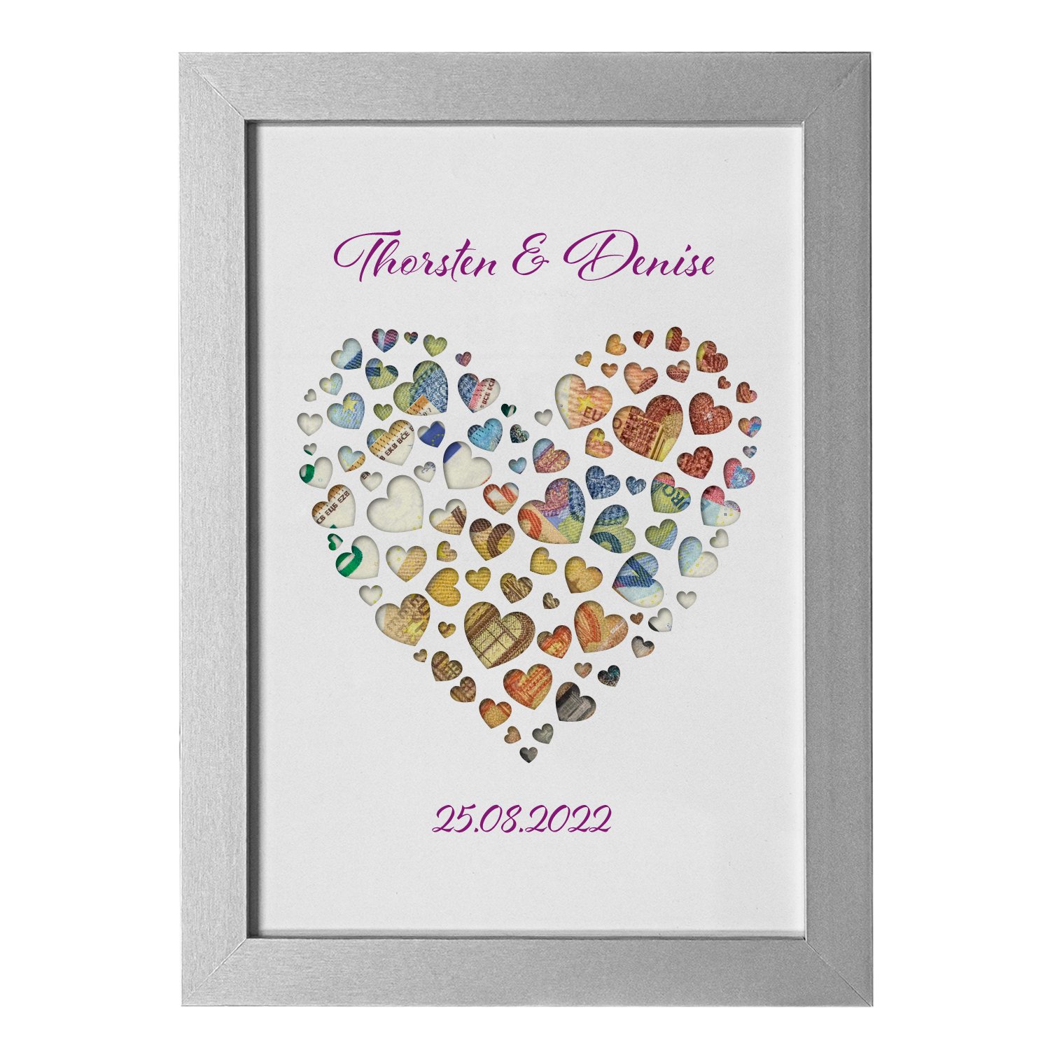 Geldgeschenk zur Hochzeit - Liebesherz