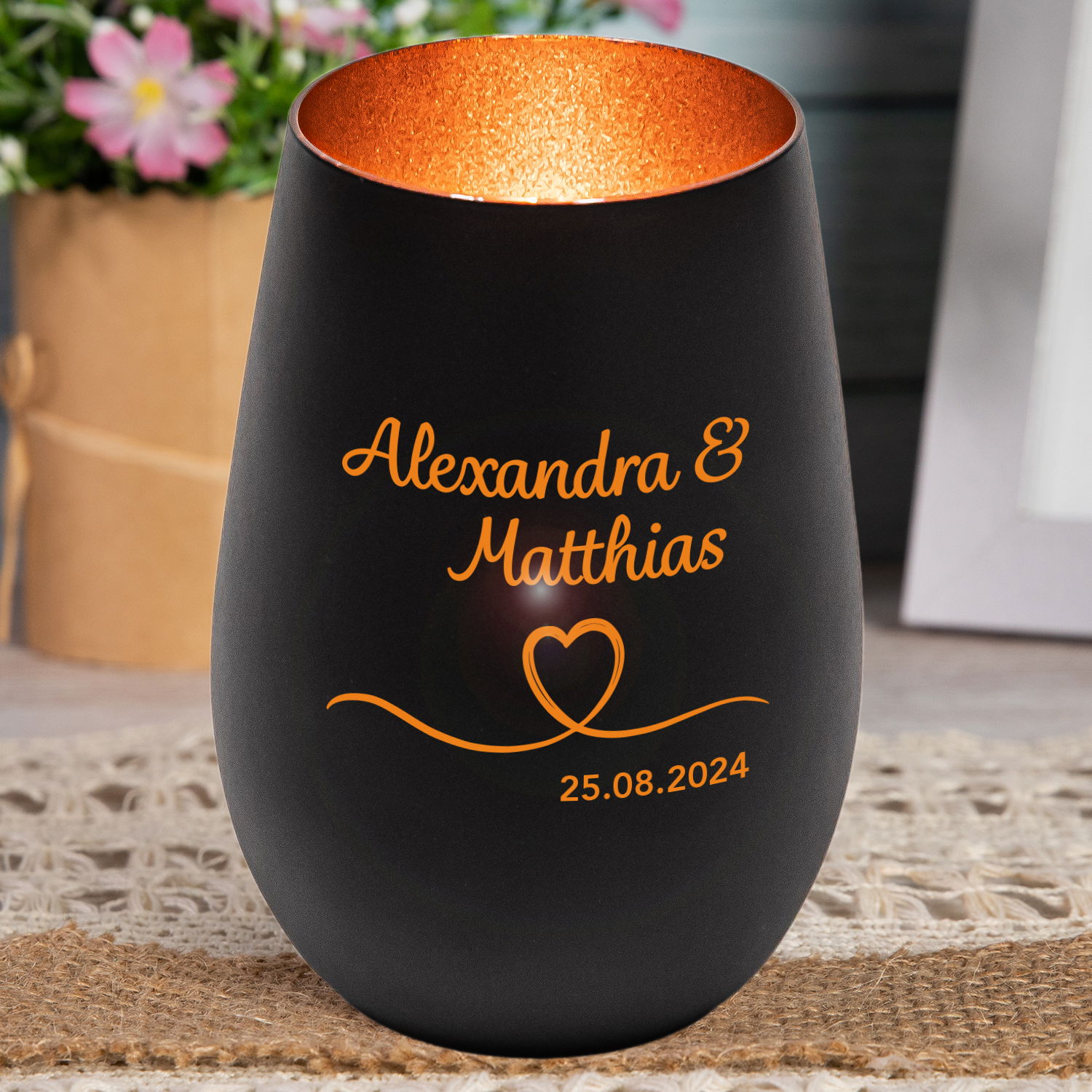 Windlicht - Hochzeit mit Personalisierung