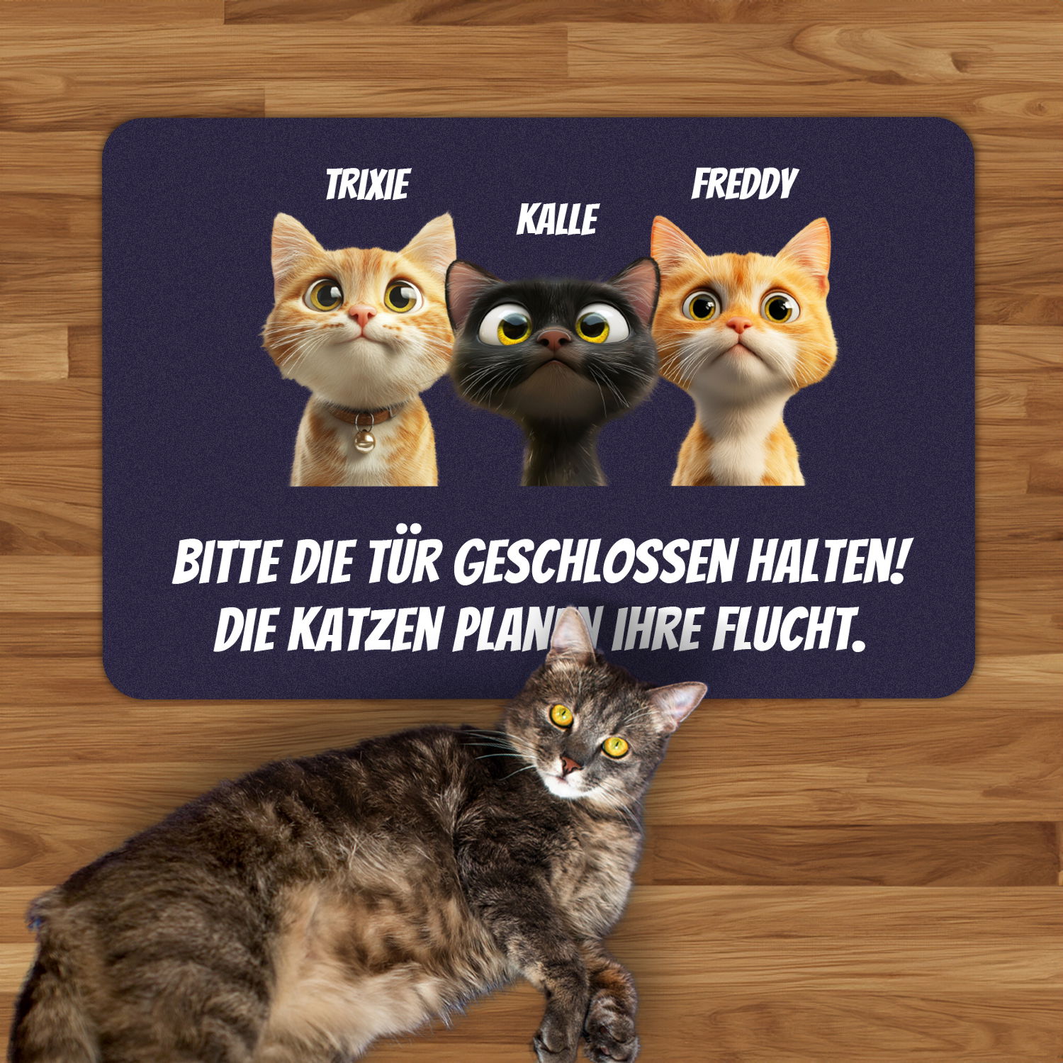 Fußmatte - Katzen planen Flucht