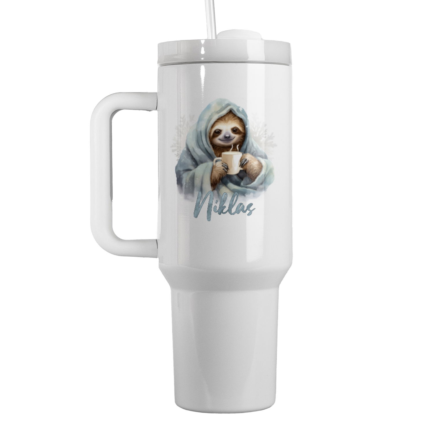 Thermo-Becher mit Griff und Wunschname