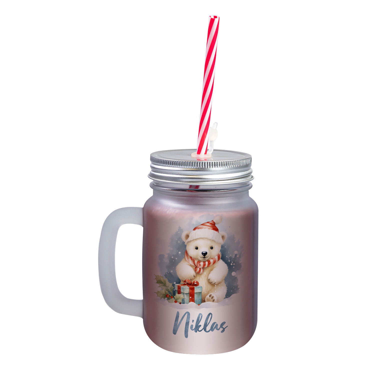 Weihnachtliches Henkelglas mit Wunschname