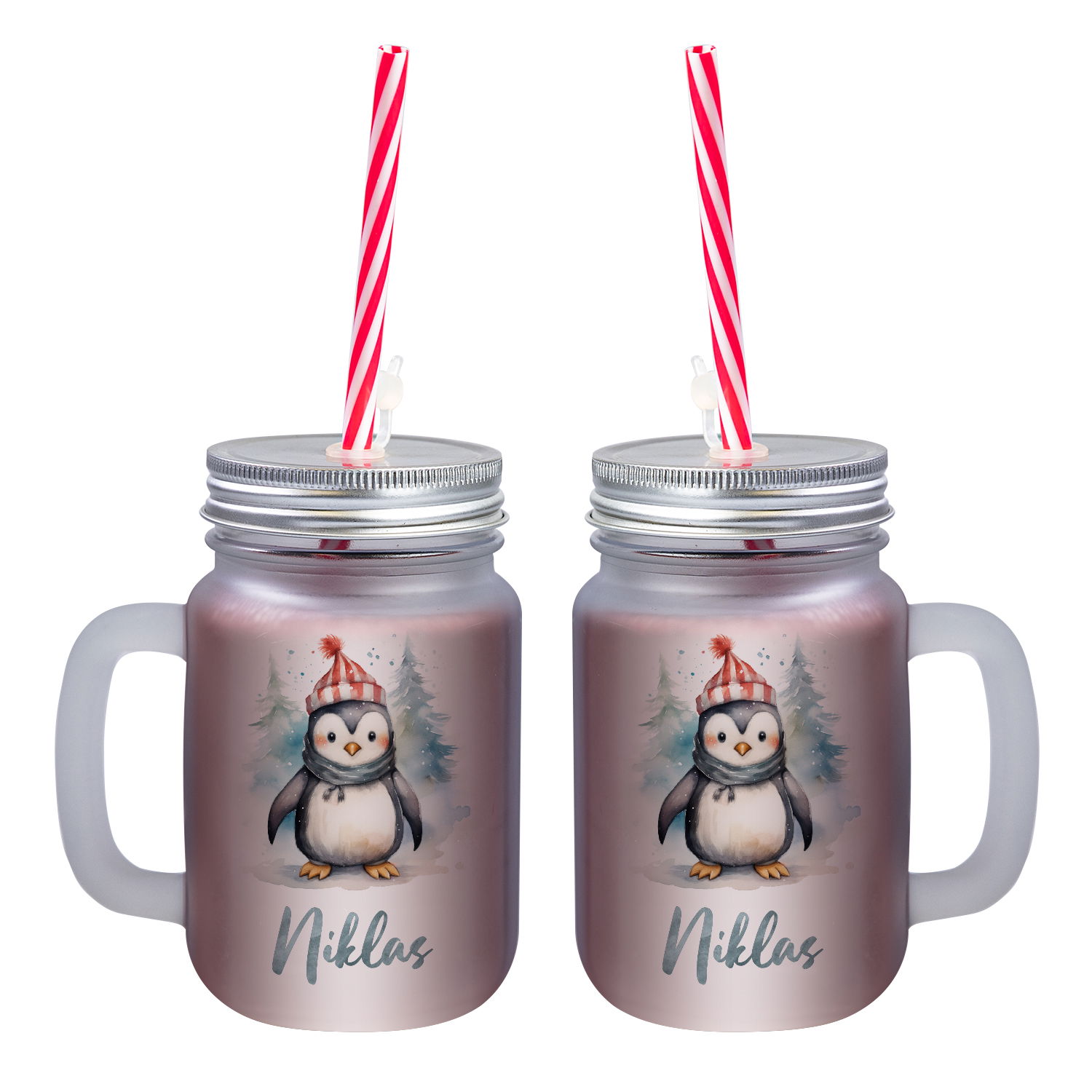 Weihnachtliches Henkelglas mit Wunschname