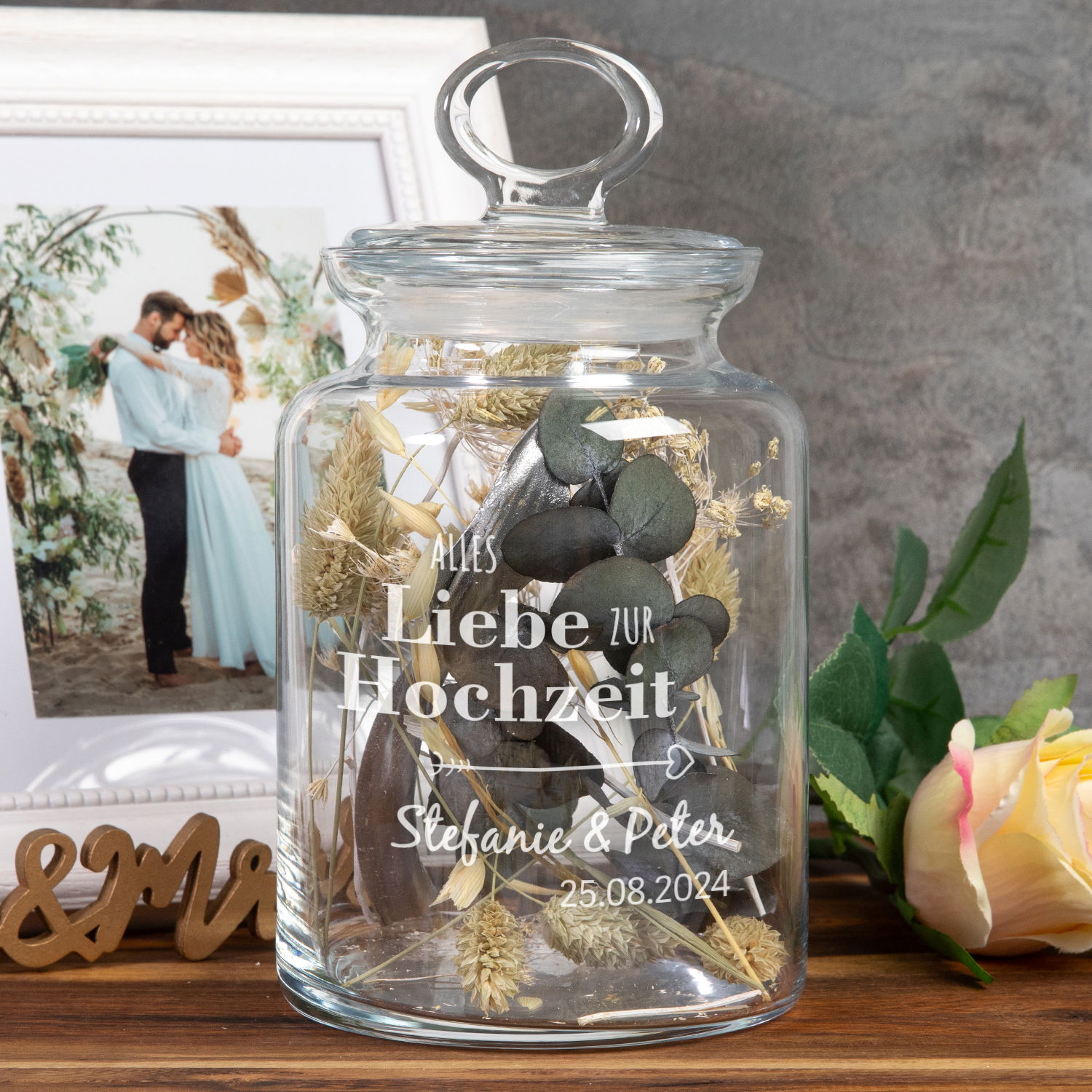 Keksglas zur Hochzeit mit Personalisierung