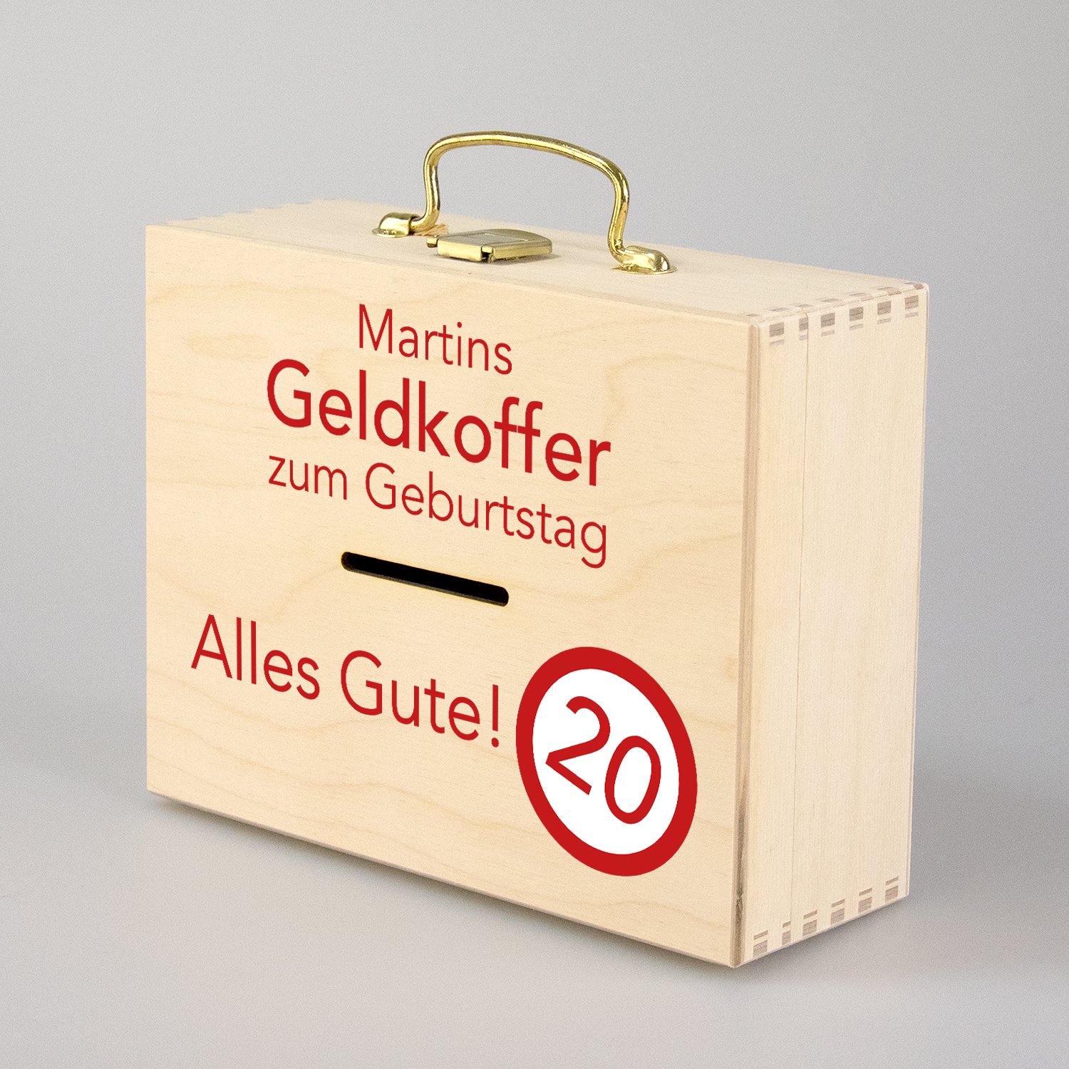 Geldkoffer zum Geburtstag mit Wunschname