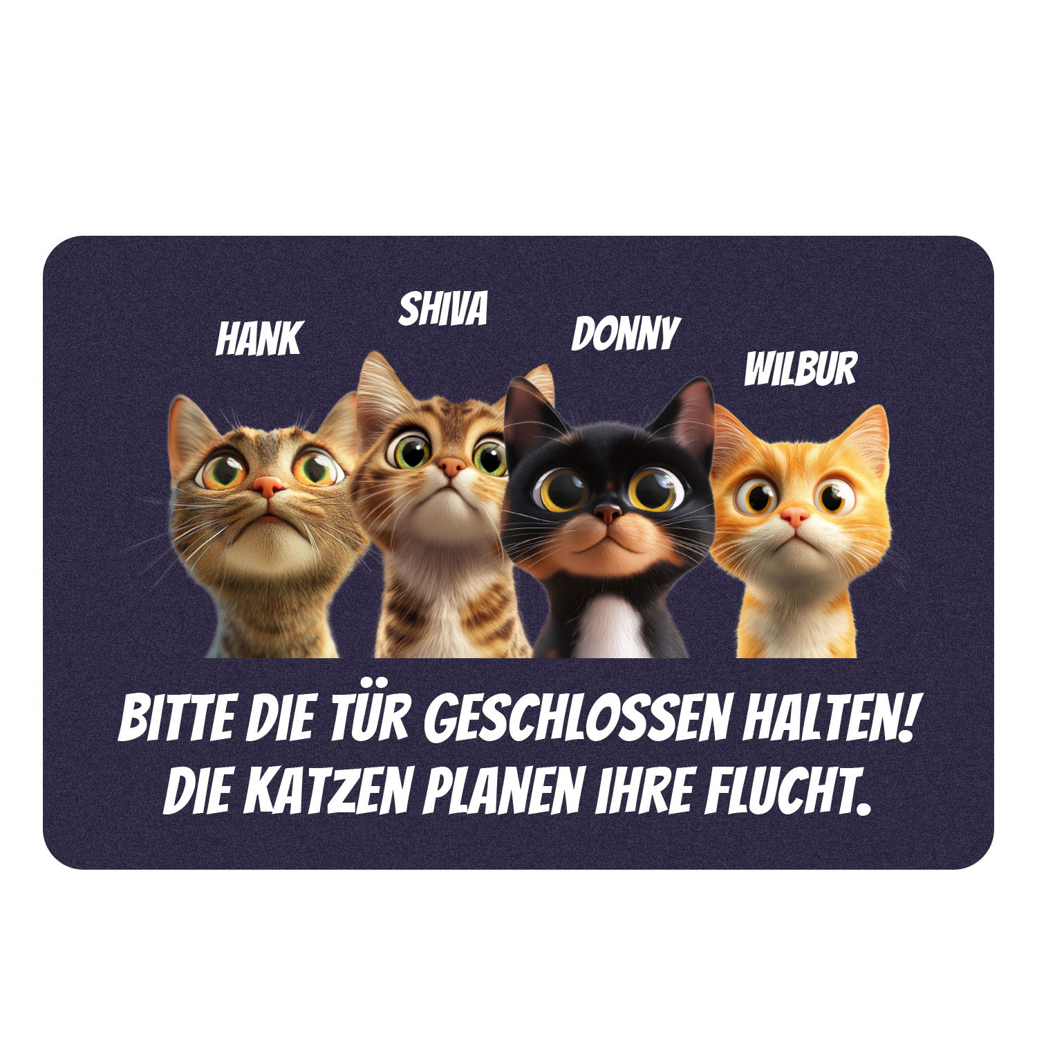 Fußmatte - Katzen planen Flucht