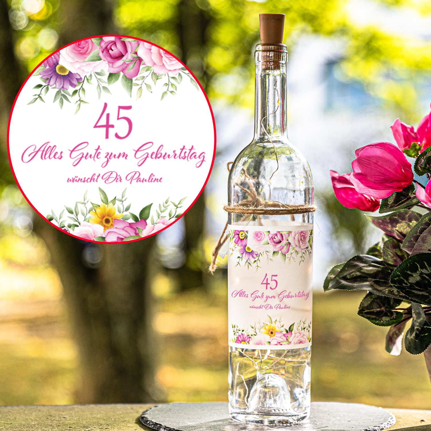 LED Flasche zum Geburtstag