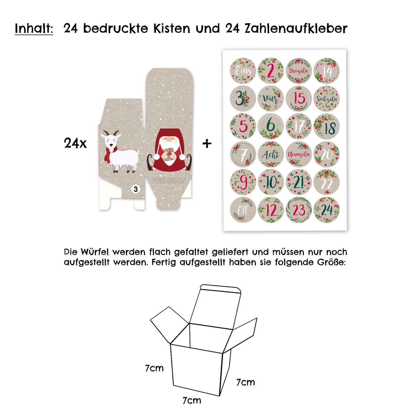 400-041-023-3-1 Adventskalender zum Befüllen - Wichtel Würfel