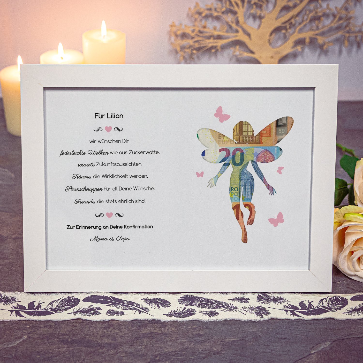 Geldgeschenk zur Konfirmation - Wandbild mit Personalisierung