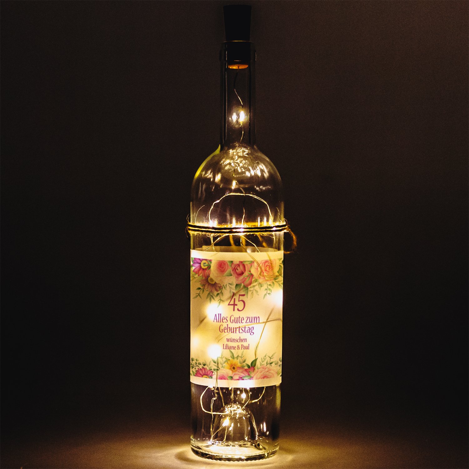 LED Flasche zum Geburtstag