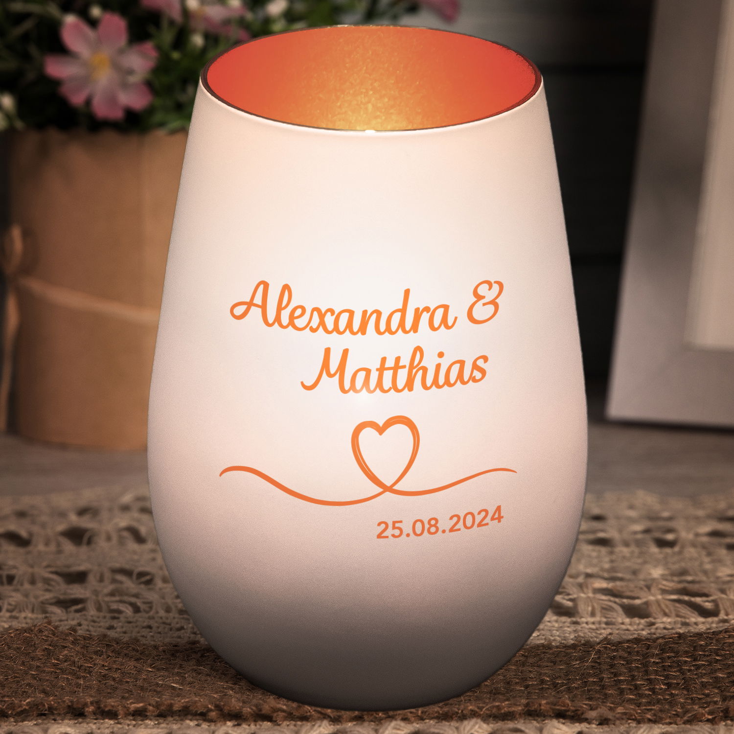 Windlicht - Hochzeit mit Personalisierung